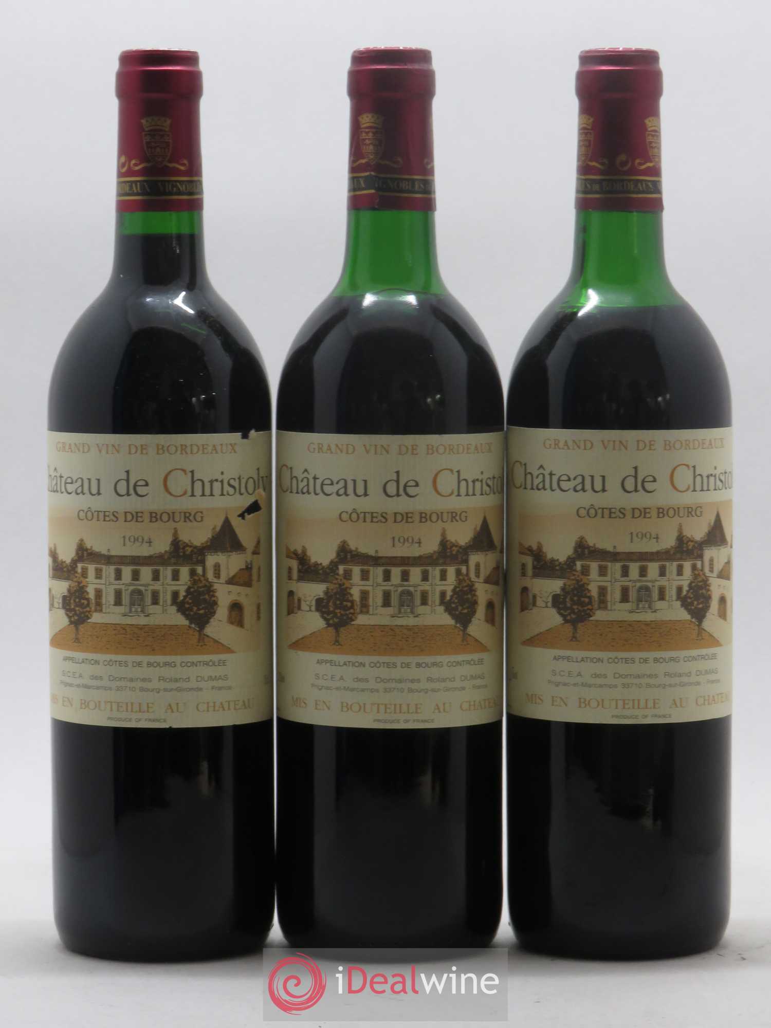 Côtes de Bourg Château de Christoly (no reserve) 1994 - Lot of 6 bottles - 2