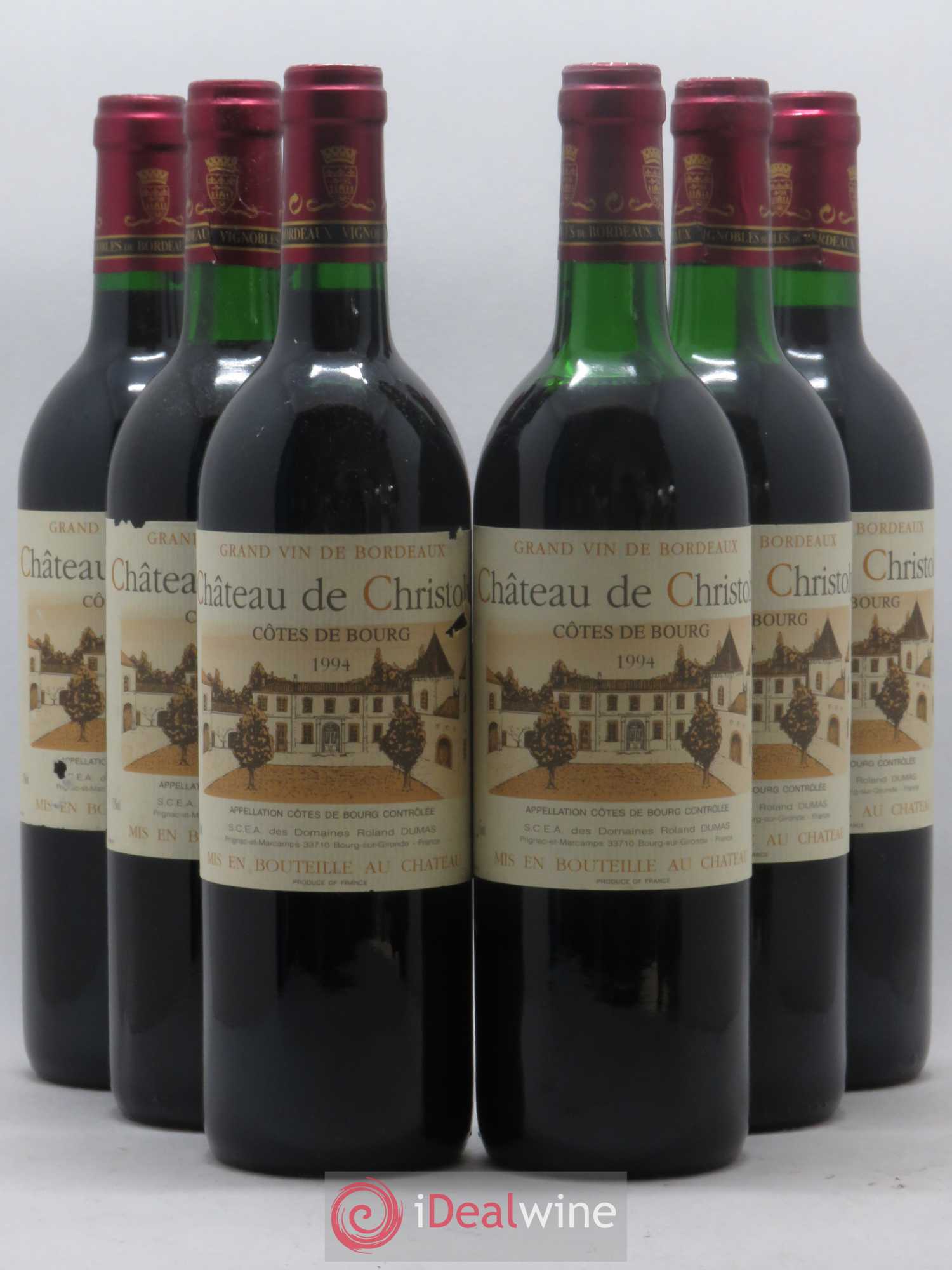 Côtes de Bourg Château de Christoly (no reserve) 1994 - Lot of 6 bottles - 0