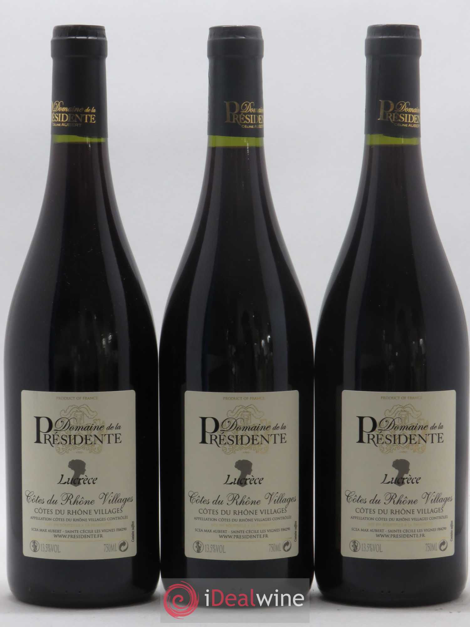 Côtes-du-Rhône Villages Lucrèce Domaine de la Présidente (sans prix de réserve) 2017 - Posten von 3 Flaschen - 0