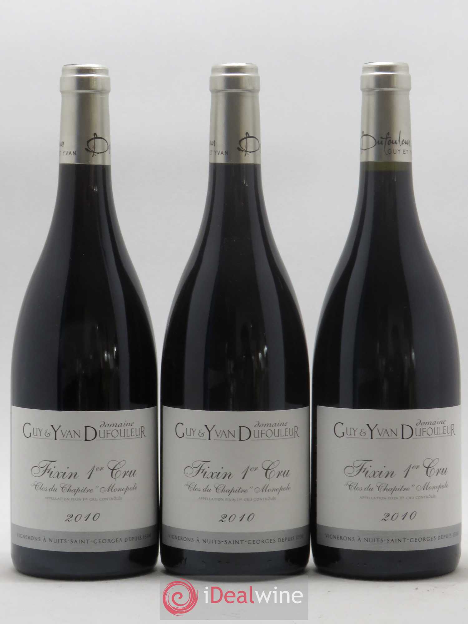 Fixin 1er Cru Clos du Chapitre Dufouleur 2010 - Posten von 3 Flaschen - 0