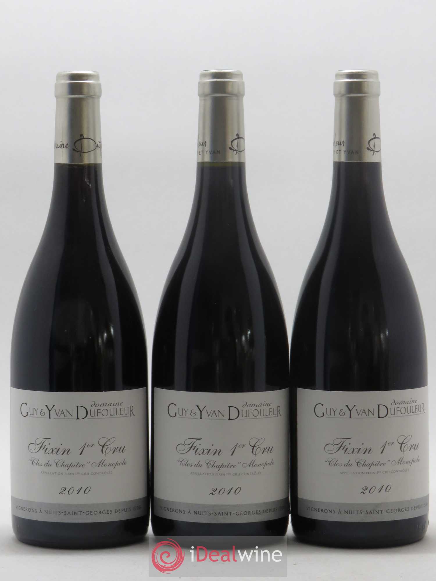 Fixin 1er Cru Clos du Chapitre Dufouleur 2010 - Posten von 3 Flaschen - 0