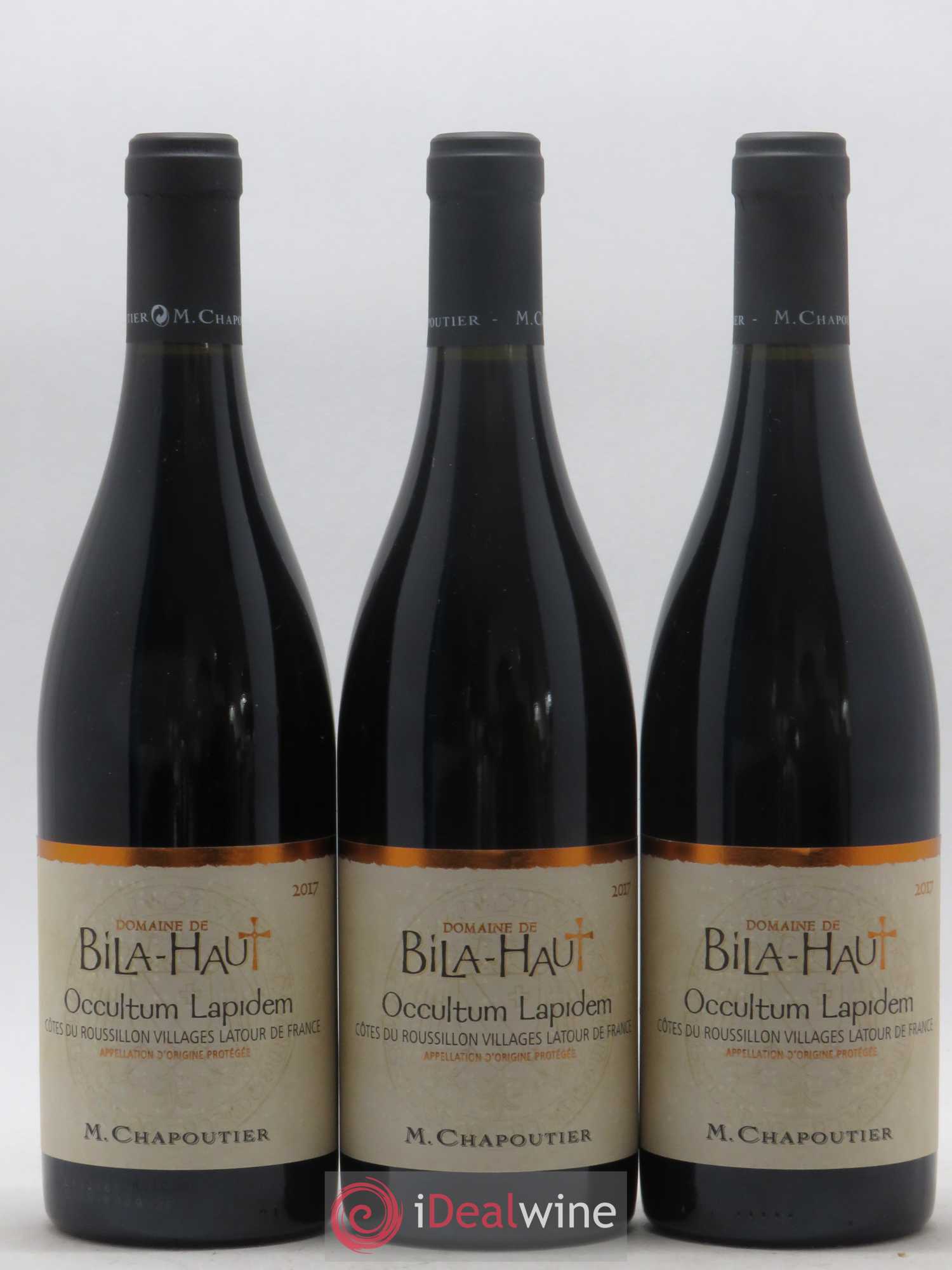 Côtes du Roussillon Villages Latour de France Bila-Haut (Domaine) Occultum Lapidem Chapoutier 2017 - Lot de 3 bouteilles - 0
