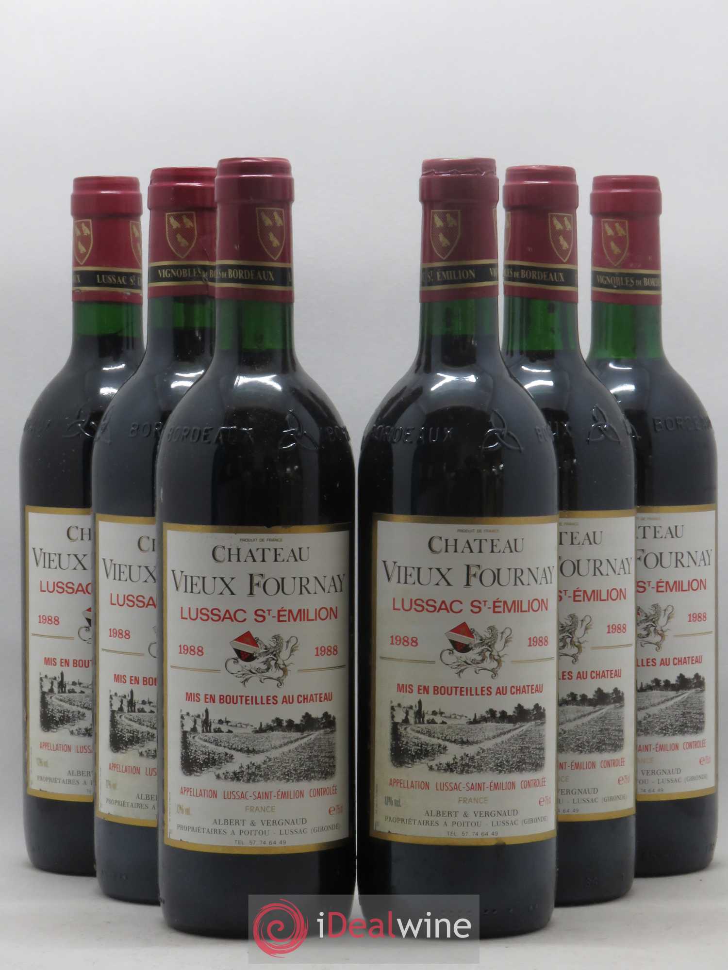 Lussac Saint-Émilion Château Vieux Fournay (sans prix de réserve) 1988 - Posten von 6 Flaschen - 0