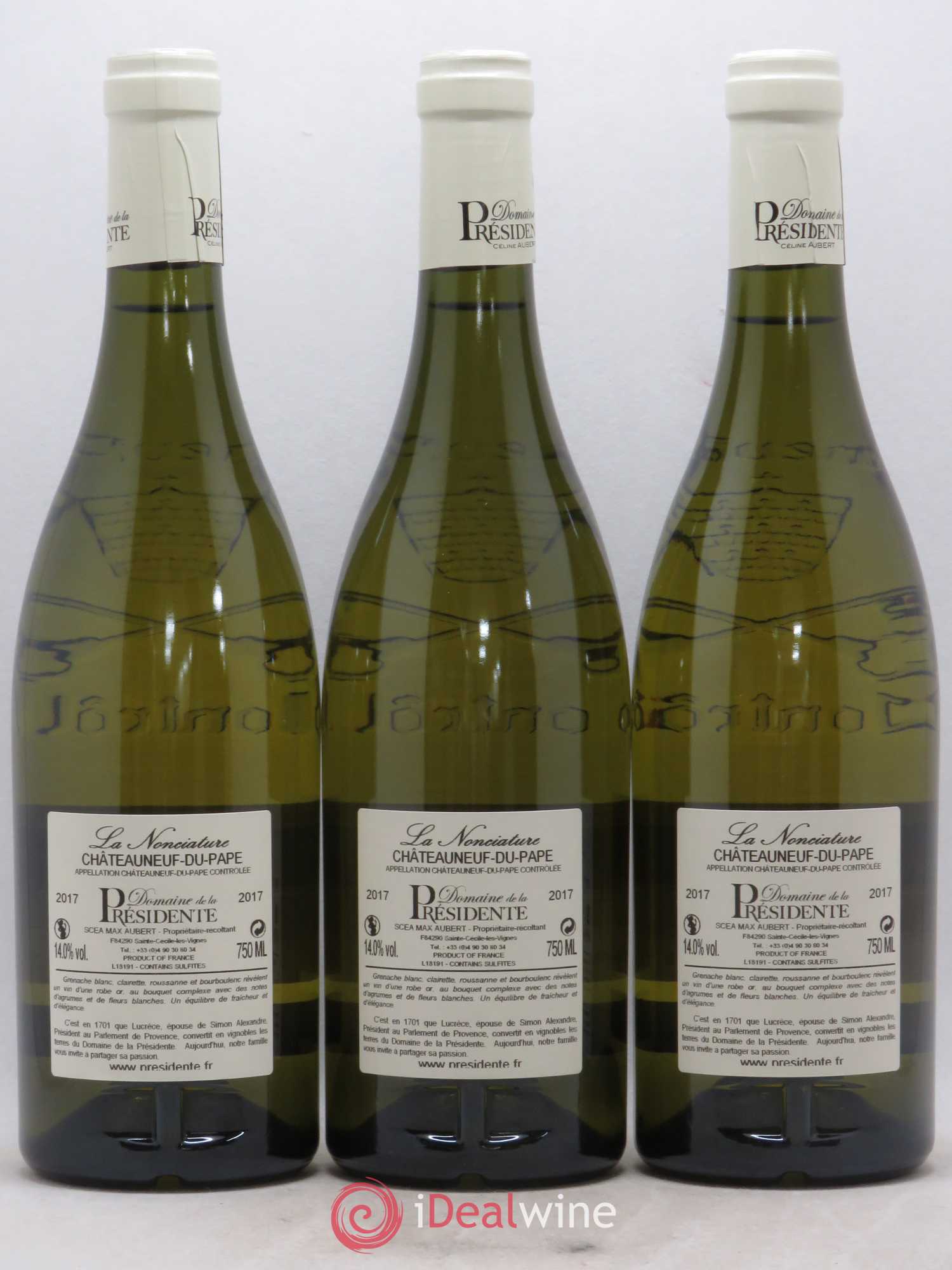 Châteauneuf-du-Pape La Nonciature Domaine de La Presidence 2017 - Posten von 3 Flaschen - 1