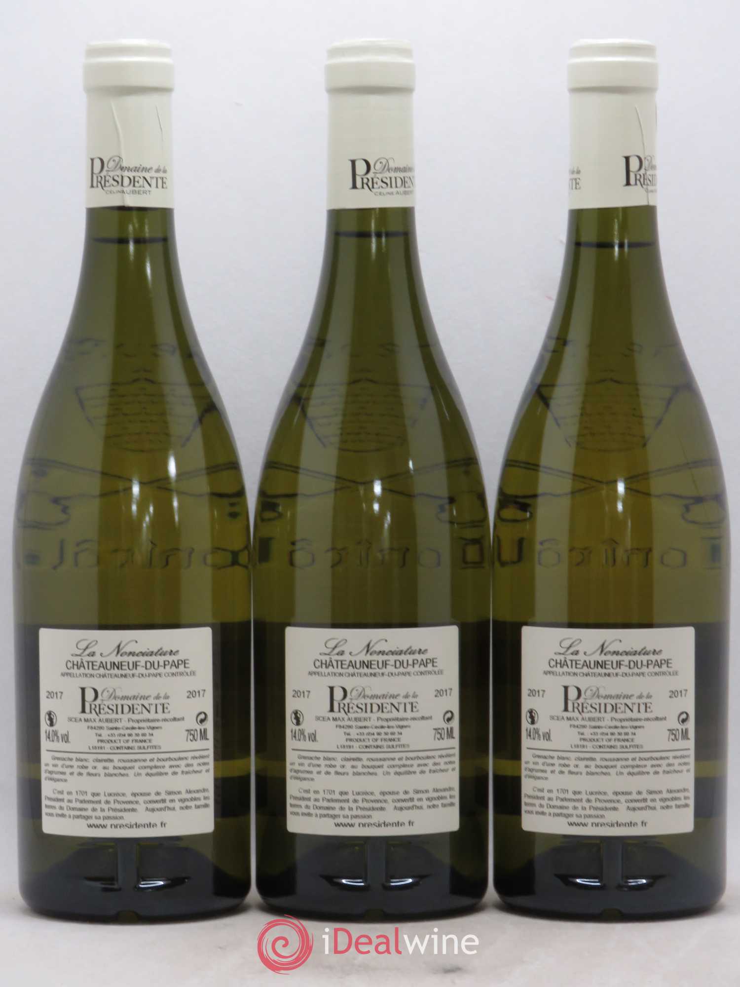 Châteauneuf-du-Pape La Nonciature Domaine de La Presidence 2017 - Posten von 3 Flaschen - 1