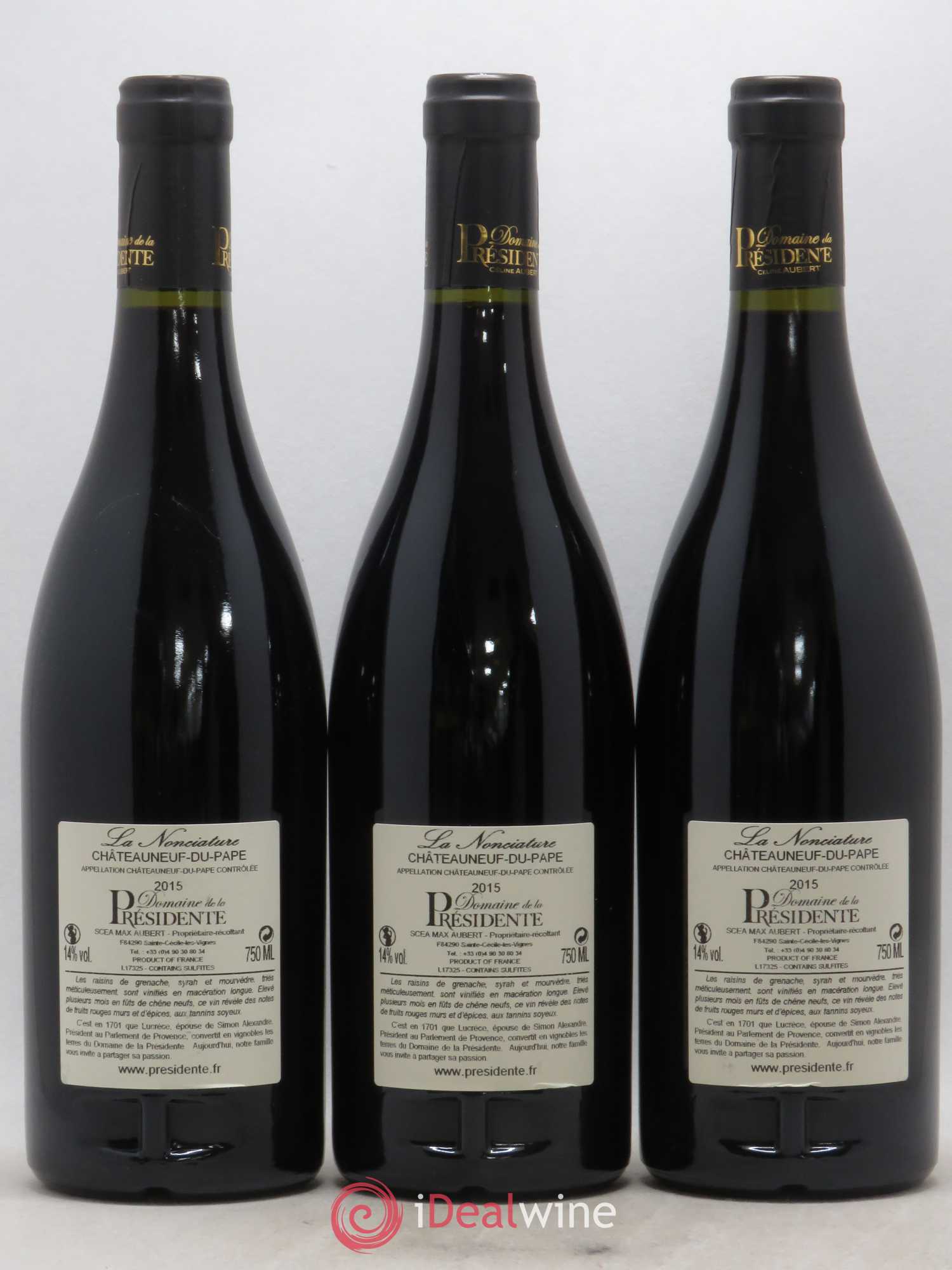 Châteauneuf-du-Pape La Nonciature Domaine de La Presidence 2015 - Posten von 6 Flaschen - 2