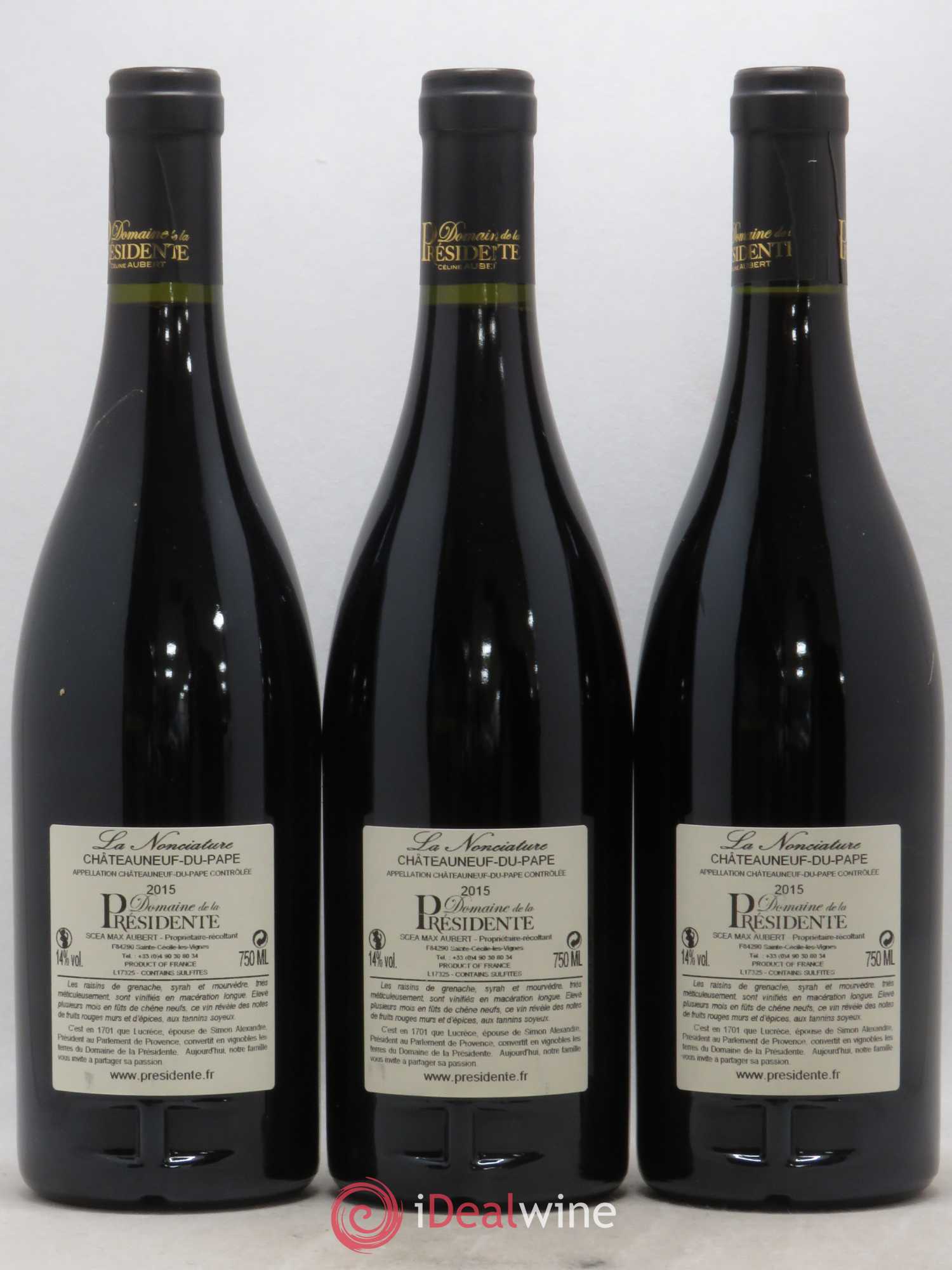Châteauneuf-du-Pape La Nonciature Domaine de La Presidence 2015 - Lot de 6 bouteilles - 4