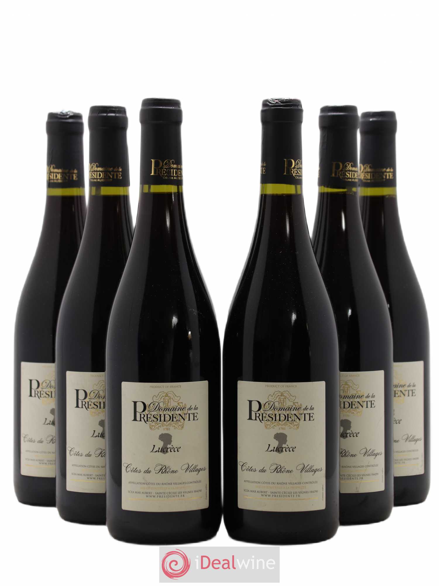 Côtes-du-Rhône Village Domaine De La Presidente Lucrece 2018 - Posten von 6 Flaschen - 0
