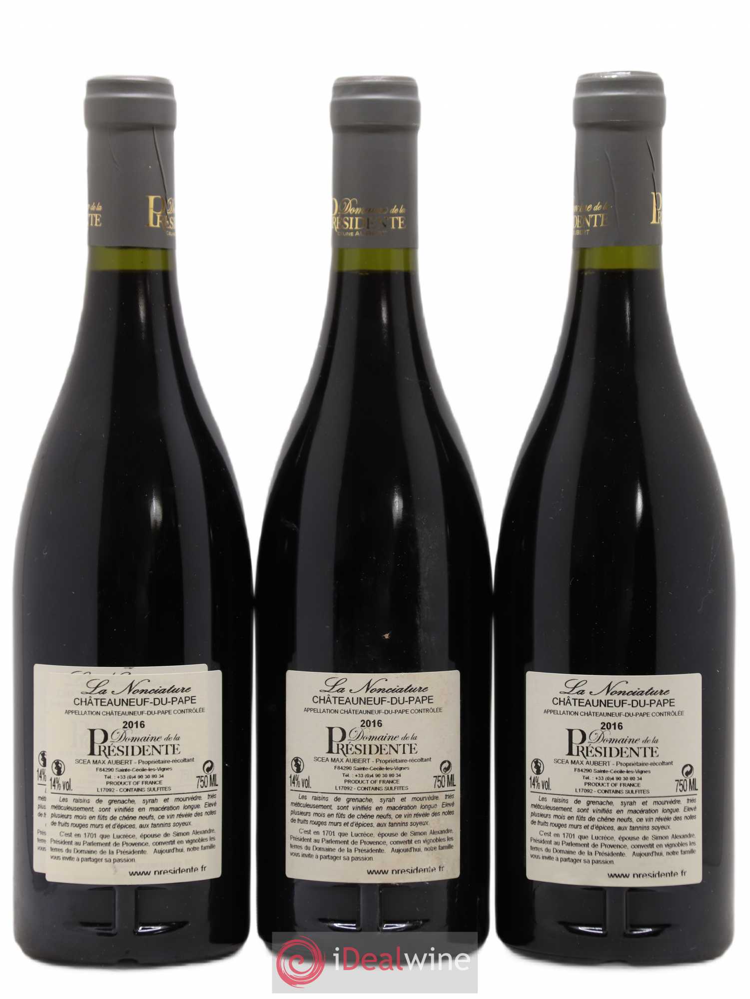 Châteauneuf-du-Pape La Nonciature Domaine de la Présidente 2016 - Posten von 3 Flaschen - 1