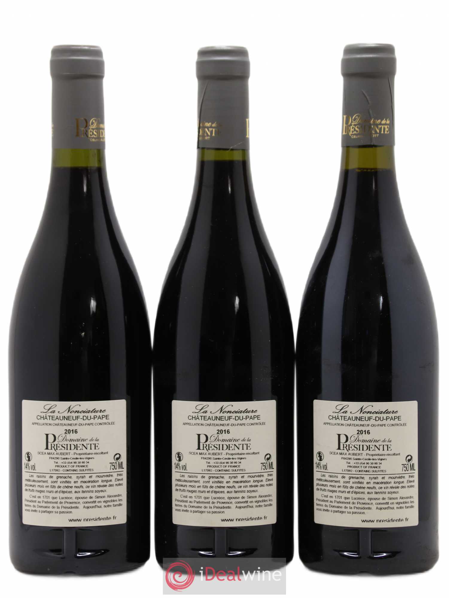 Châteauneuf-du-Pape La Nonciature Domaine de la Présidente 2016 - Posten von 3 Flaschen - 1