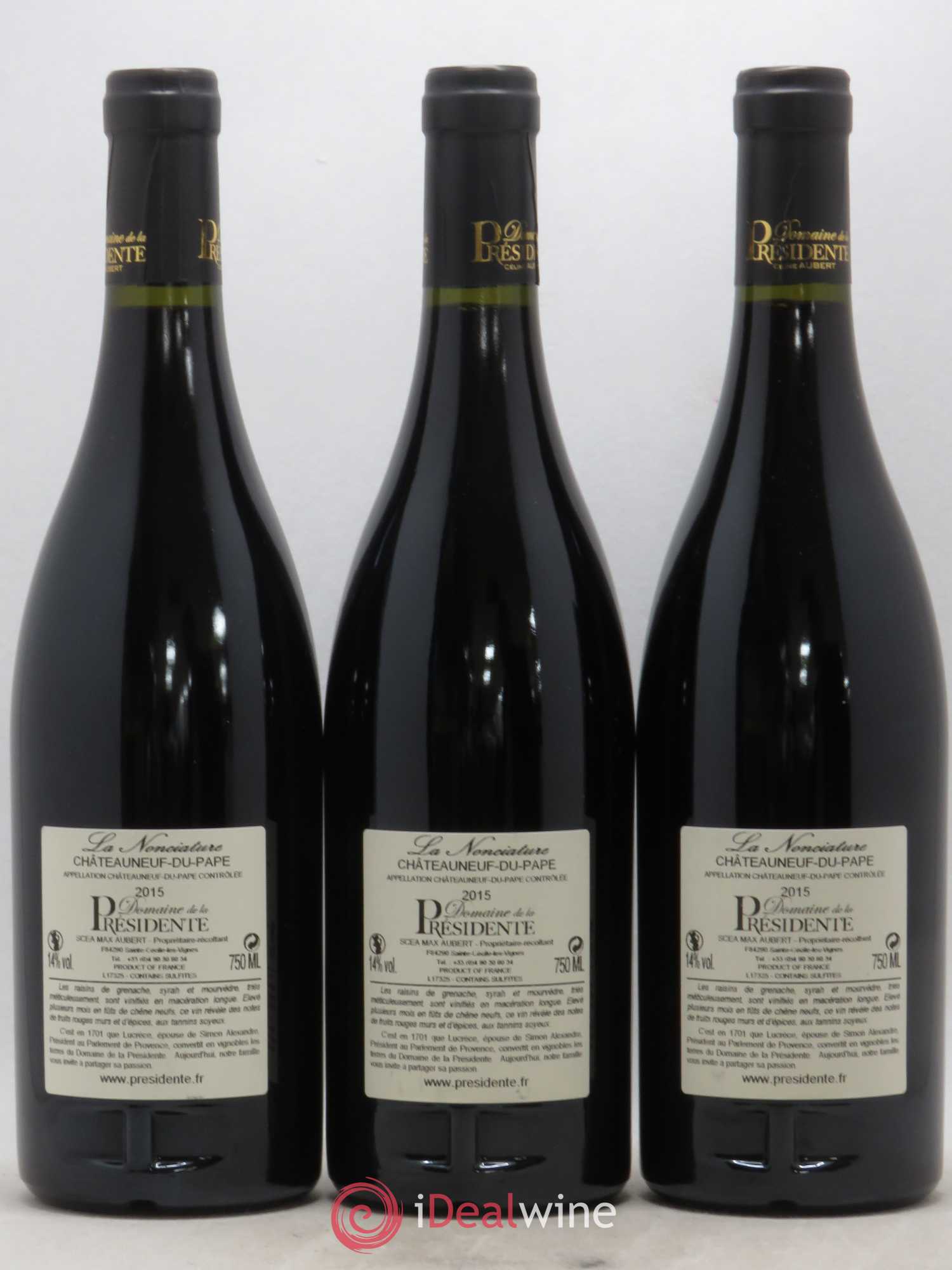 Châteauneuf-du-Pape La Nonciature Domaine de La Presidence 2015 - Posten von 3 Flaschen - 1