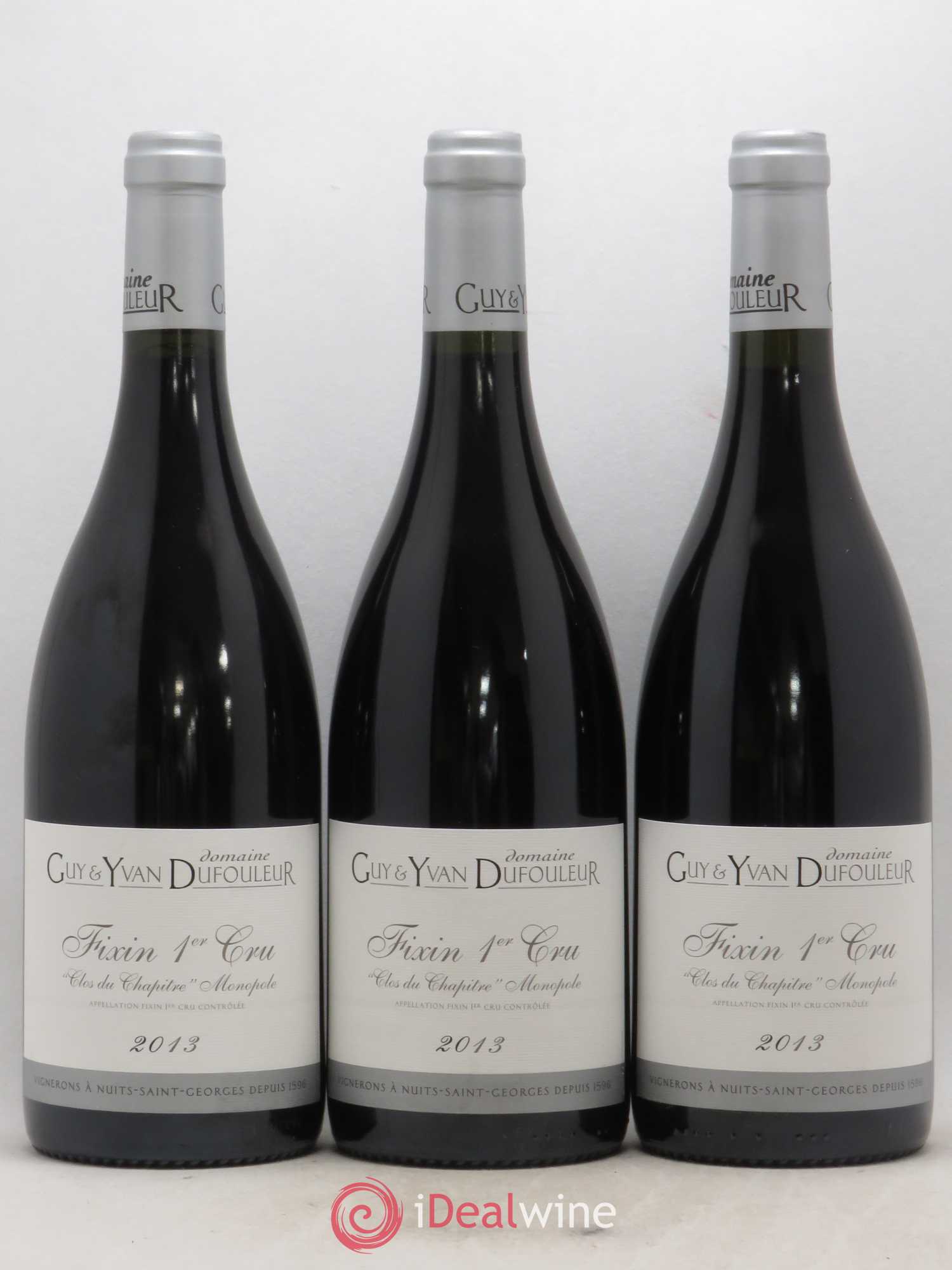 Fixin 1er Cru Clos du Chapitre Guy et Yvan Dufouleur 2013 - Lot de 3 bouteilles - 0