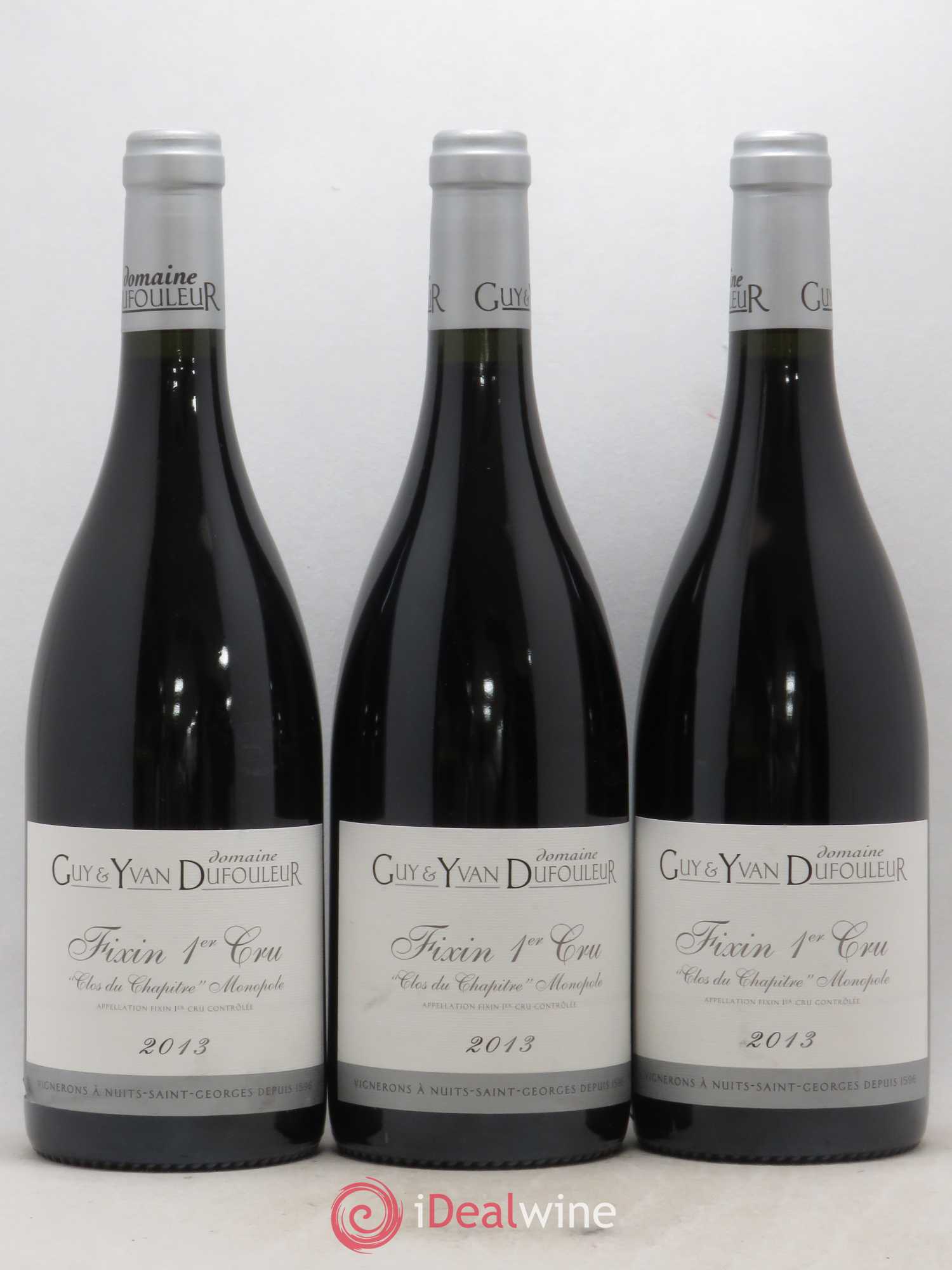 Fixin 1er Cru Clos du Chapitre Guy et Yvan Dufouleur 2013 - Lot de 3 bouteilles - 0