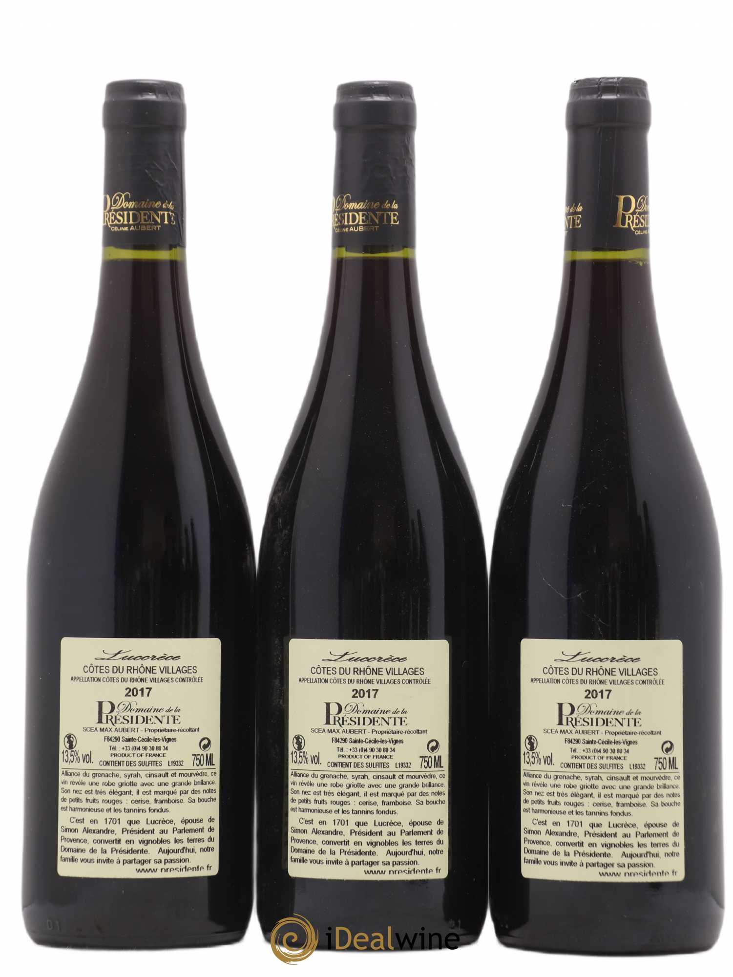 Côtes-du-Rhône La Lucrece Domaine de la Présidente 2017 - Posten von 6 Flaschen - 4