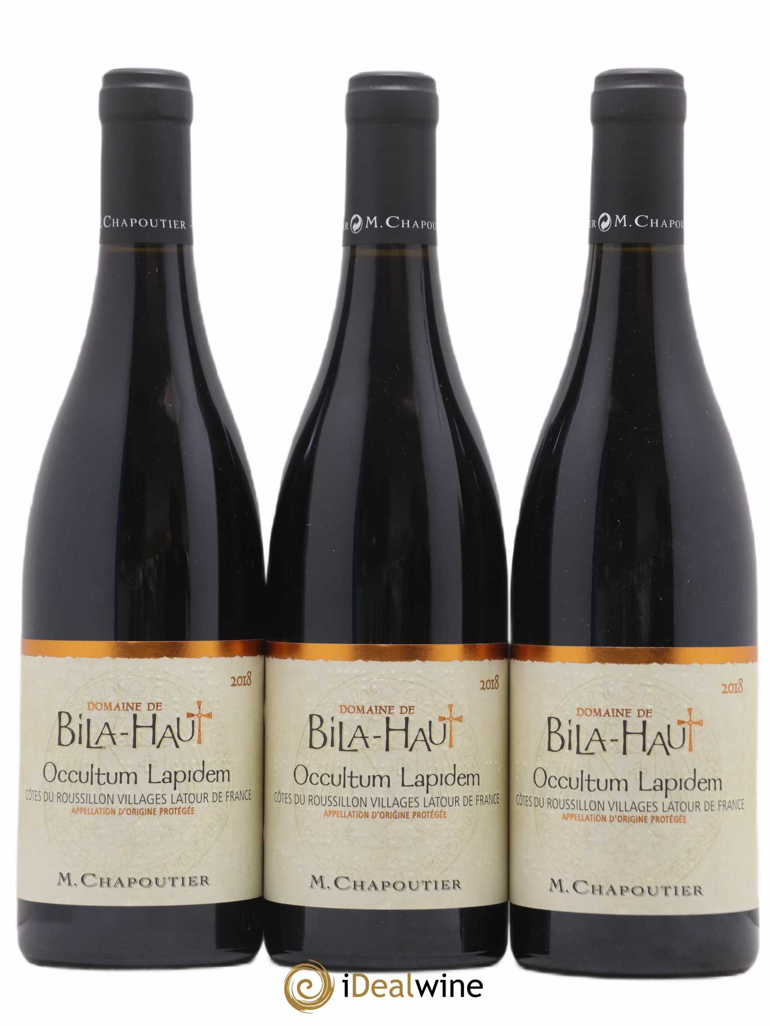 Côtes du Roussillon Villages Latour de France Bila-Haut (Domaine) Occultum Lapidem Chapoutier 2018 - Lot de 3 bouteilles - 0