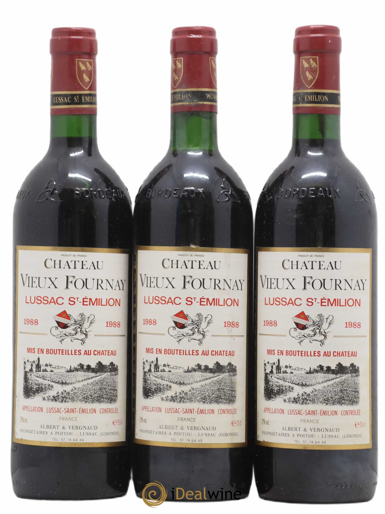 Lussac Saint-Émilion Château Vieux Fournay 1988 - Posten von 3 Flaschen - 0