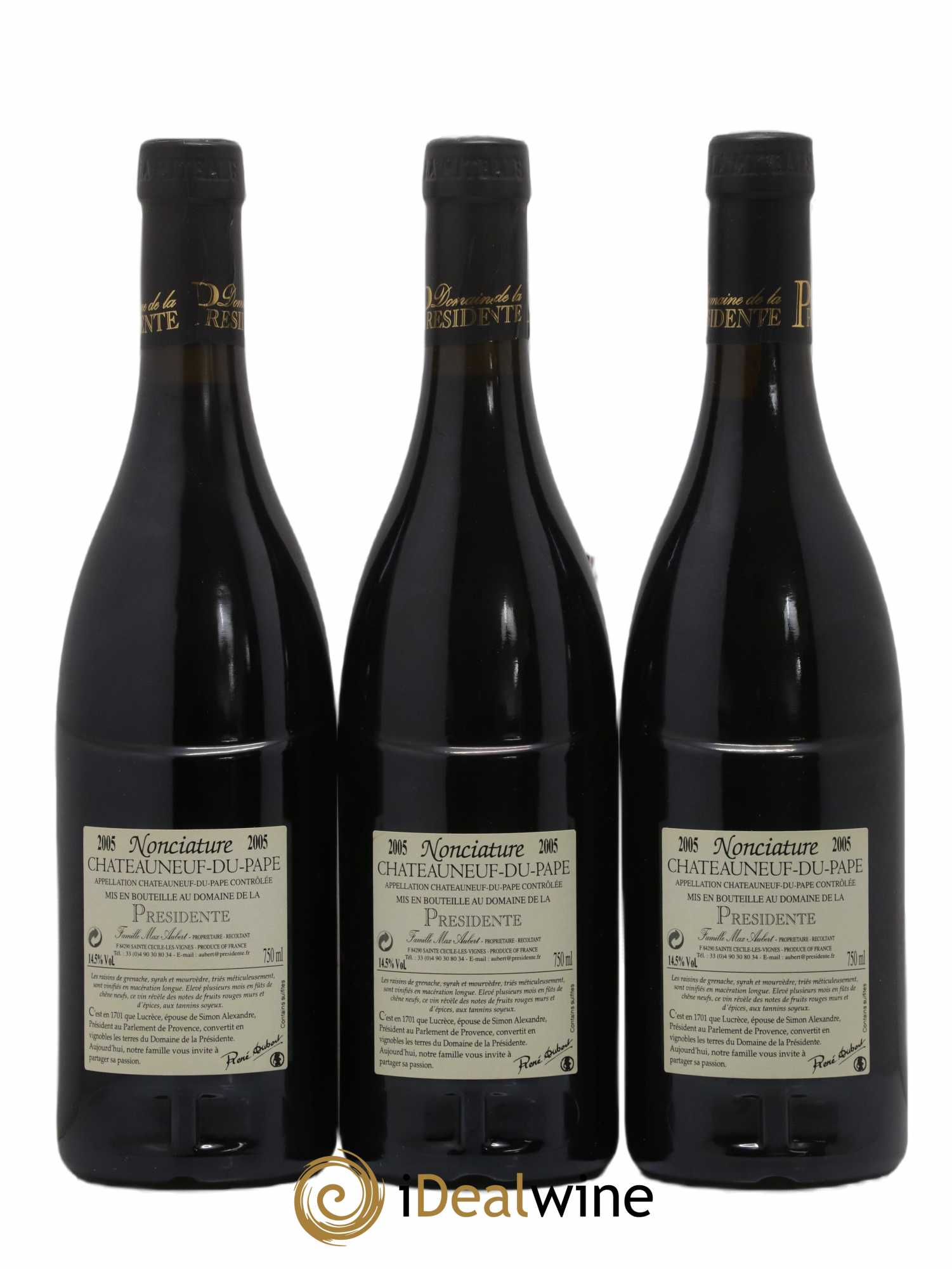 Châteauneuf-du-Pape La Nonciature Domaine de la Présidente 2005 - Posten von 3 Flaschen - 1