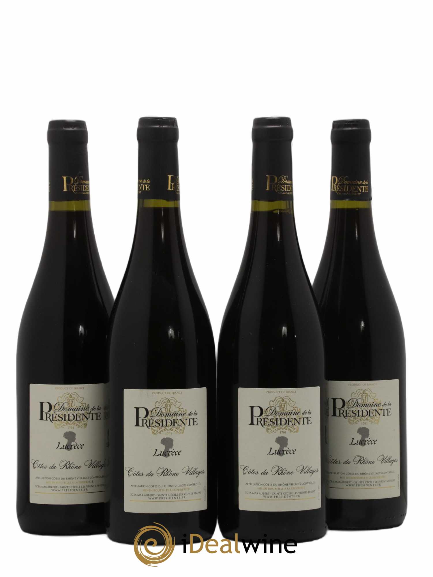 Côtes-du-Rhône Village Lucrece Domaine De La Presidente (sans prix de réserve) 2018 - Posten von 4 Flaschen - 0