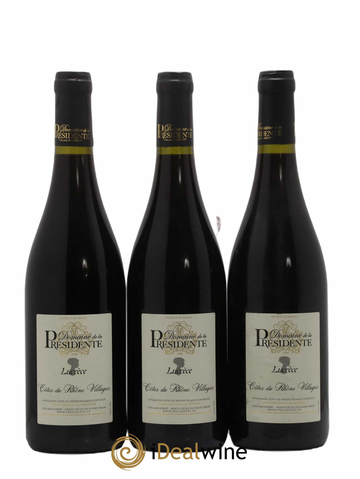 Côtes-du-Rhône Village Lucrece Domaine De La Presidente (sans prix de réserve) 2018 - Posten von 3 Flaschen - 0