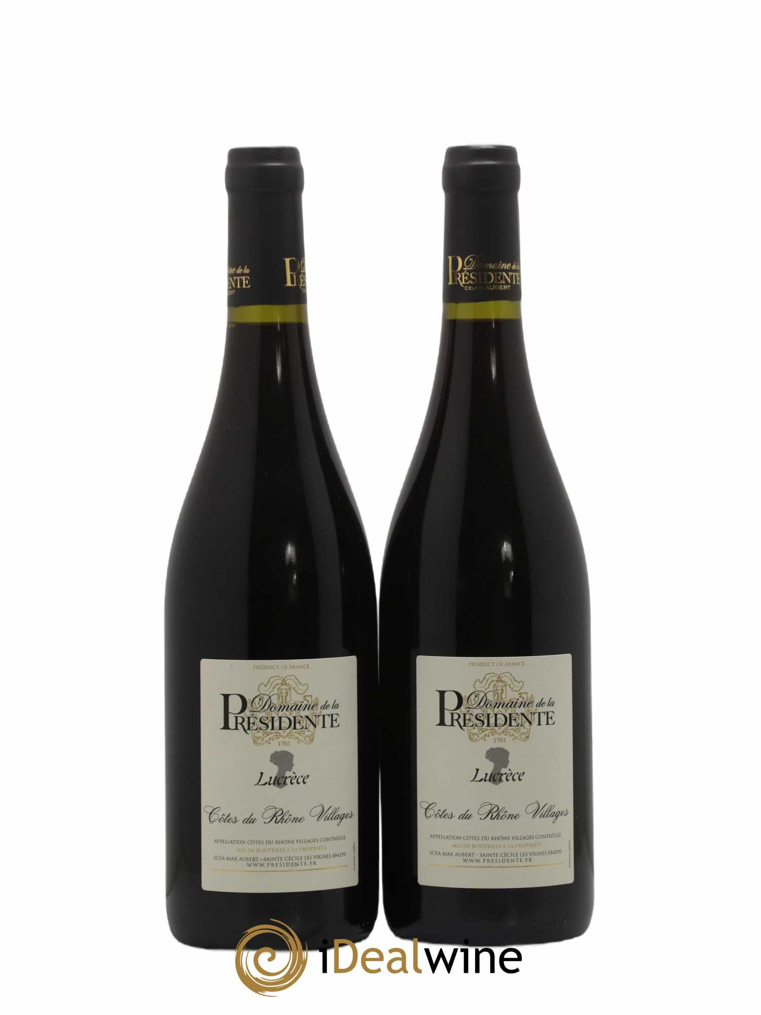 Côtes-du-Rhône Village Lucrece Domaine De La Presidente (sans prix de réserve) 2018 - Posten von 2 Flaschen - 0