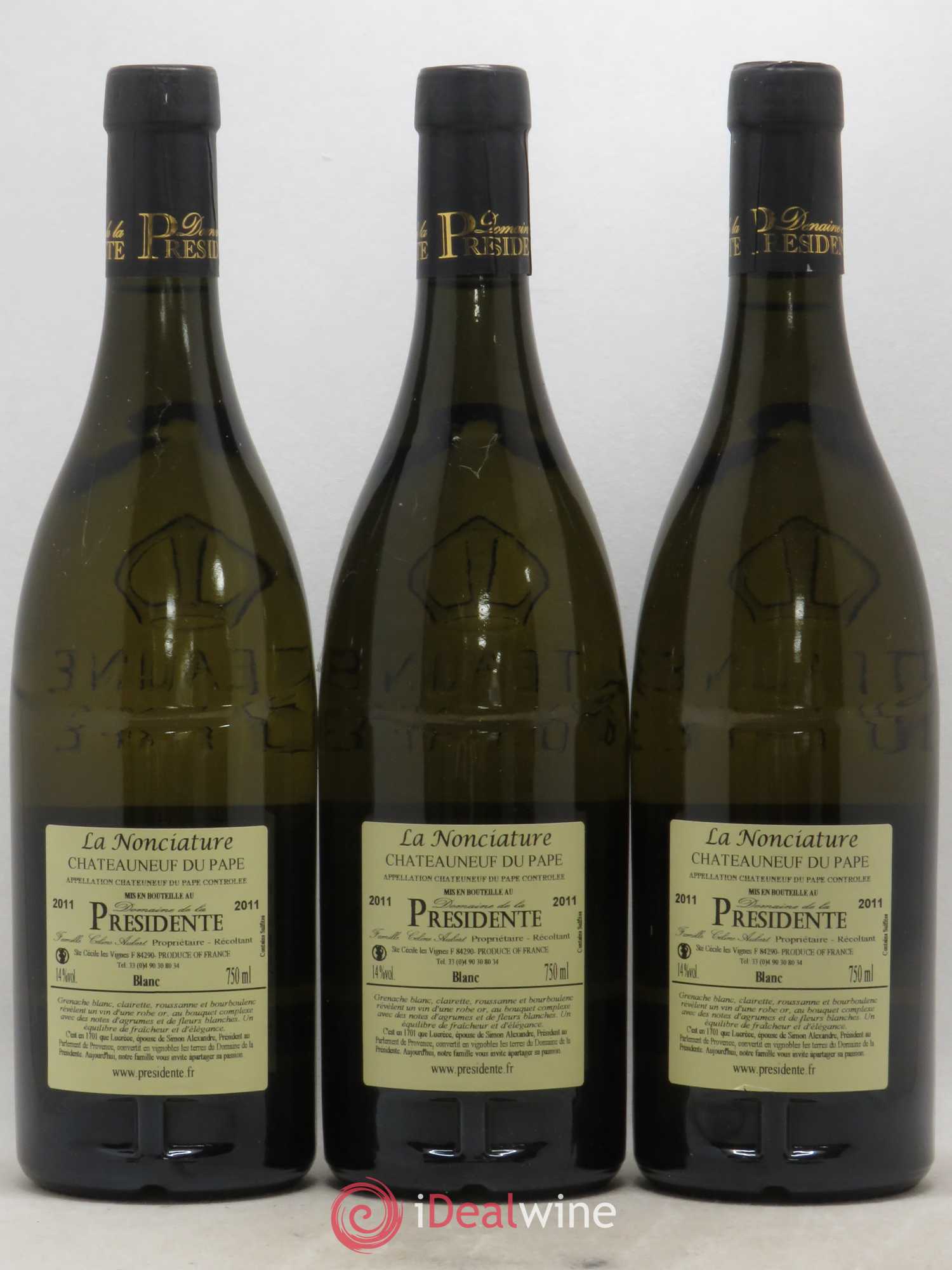 Châteauneuf-du-Pape La Nonciature Domaine de La Presidente 2011 - Posten von 6 Flaschen - 2