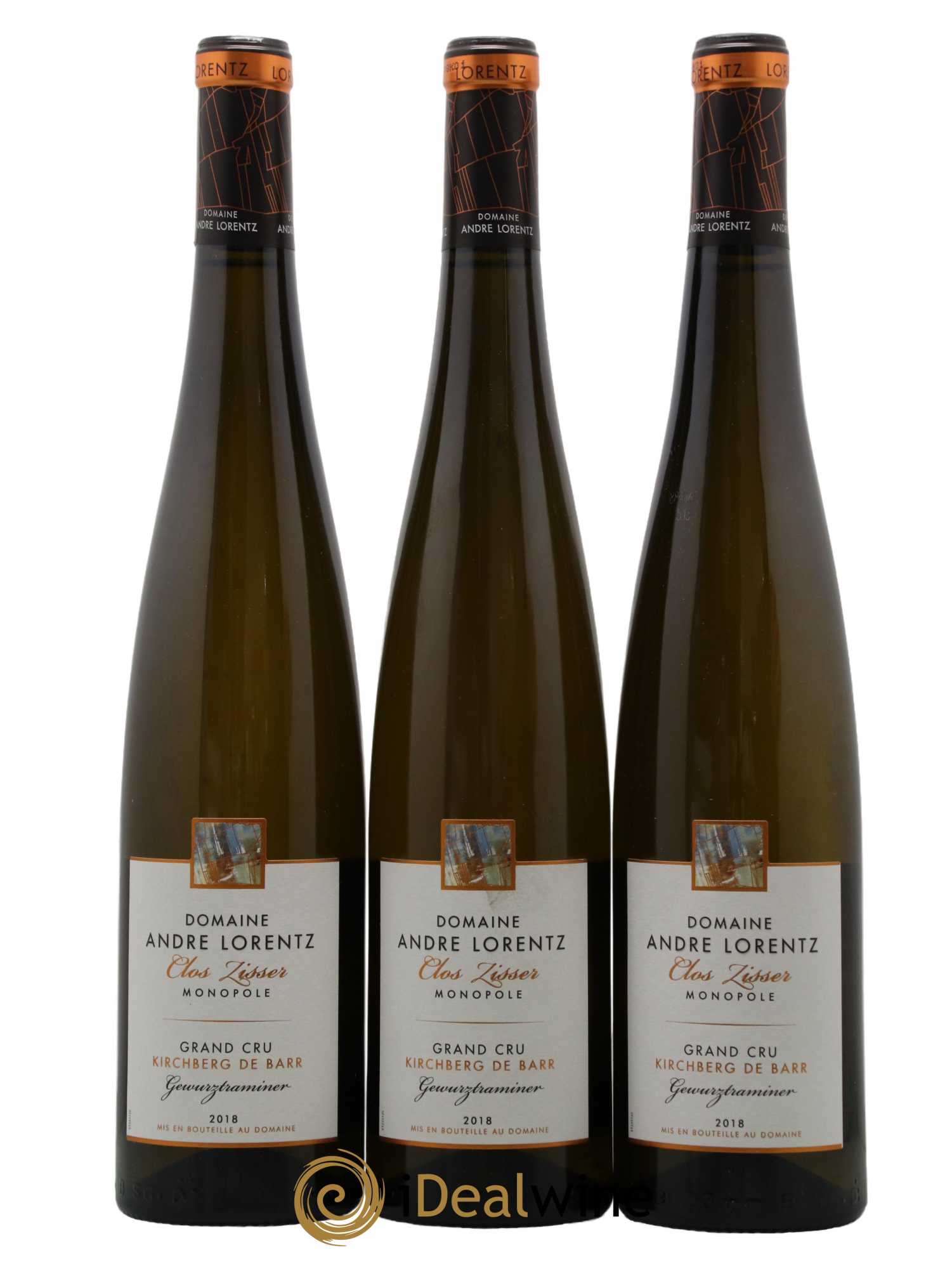 Alsace Gewurtzraminer Grand Cru Kirchberg de Barr Clos Zisser Domaine Andre Lorentz 2018 - Lot de 3 bouteilles - 0