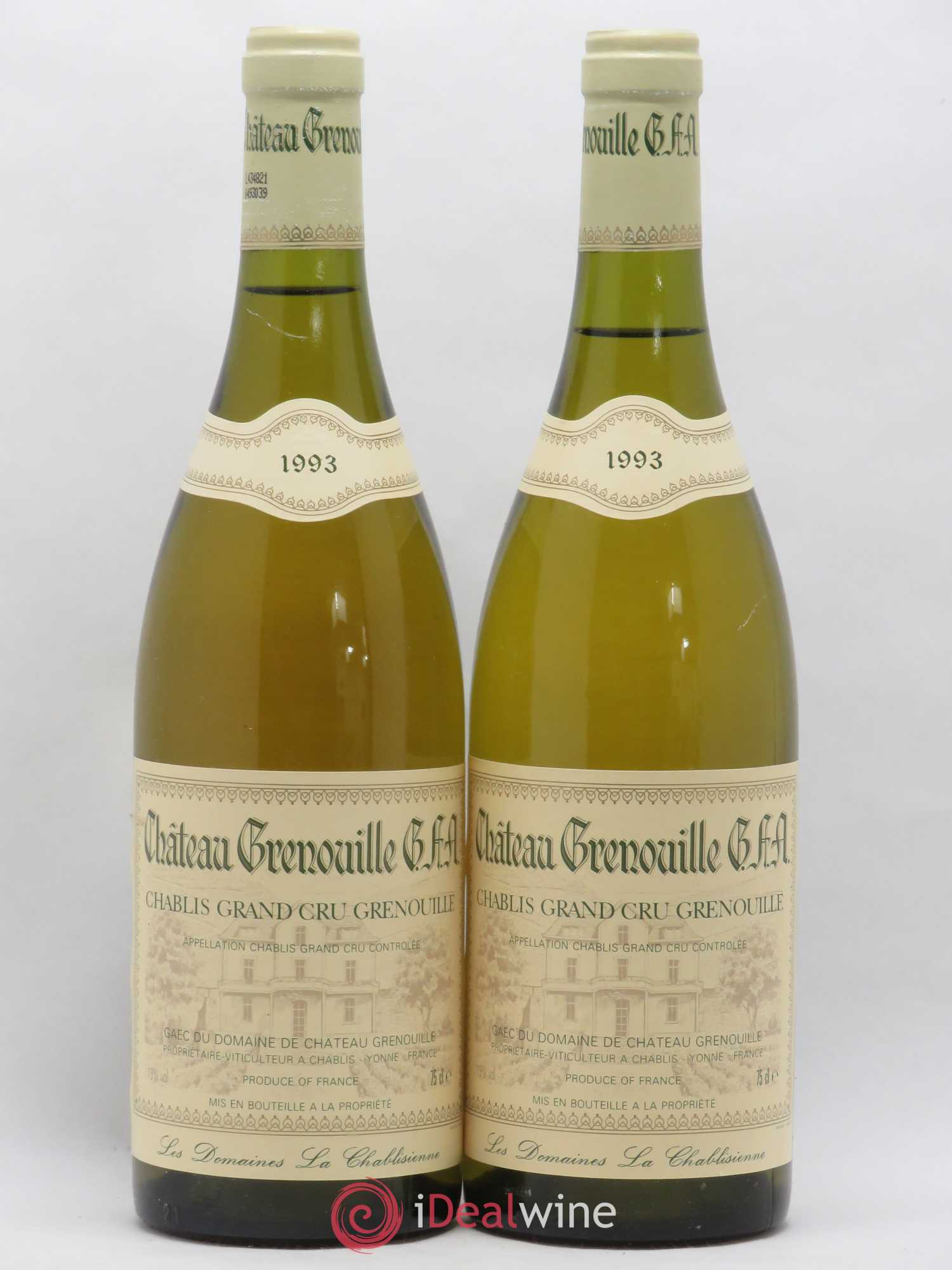 Chablis Grand Cru Grenouilles Château Grenouille - La Chablisienne Château Grenouilles 1993 - Lotto di 2 bottiglie - 0