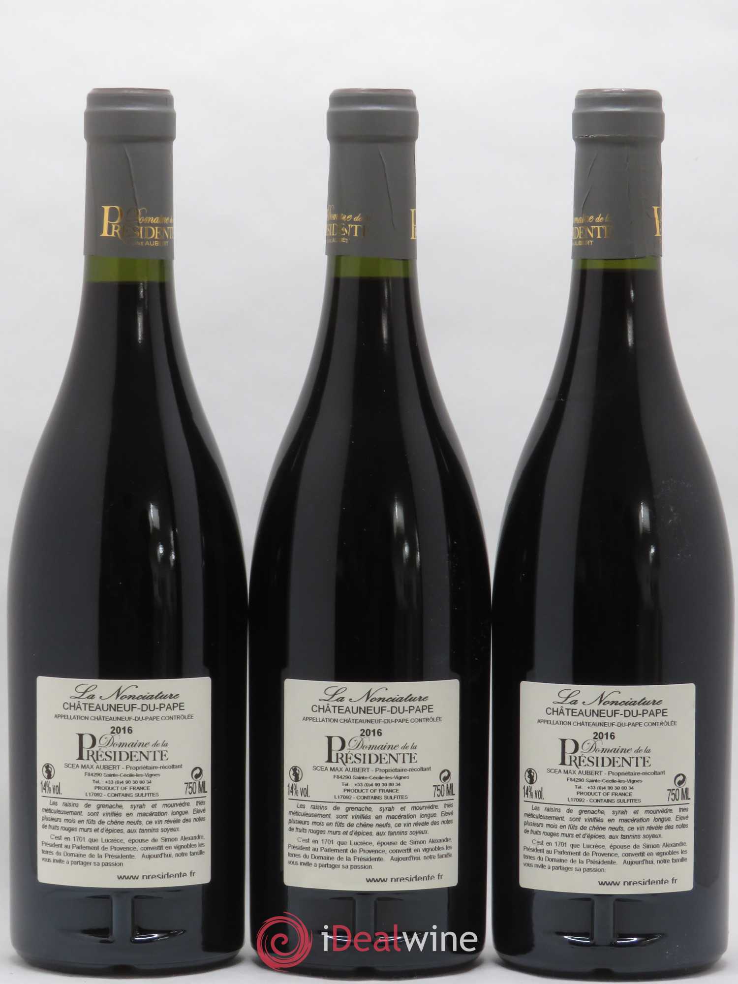 Châteauneuf-du-Pape La Nonciature Domaine de la Présidente 2016 - Posten von 3 Flaschen - 1