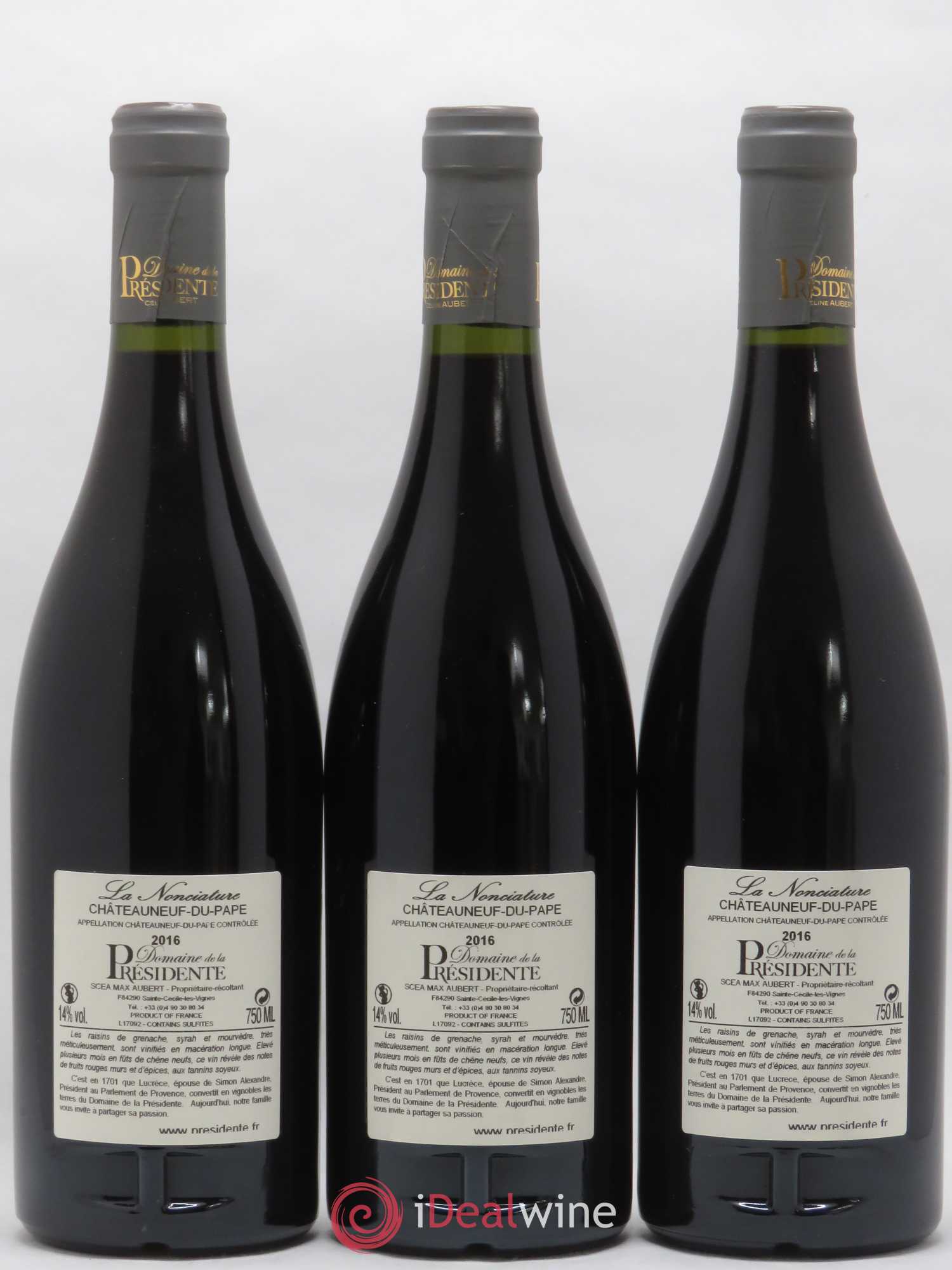 Châteauneuf-du-Pape La Nonciature Domaine de la Présidente 2016 - Posten von 3 Flaschen - 1
