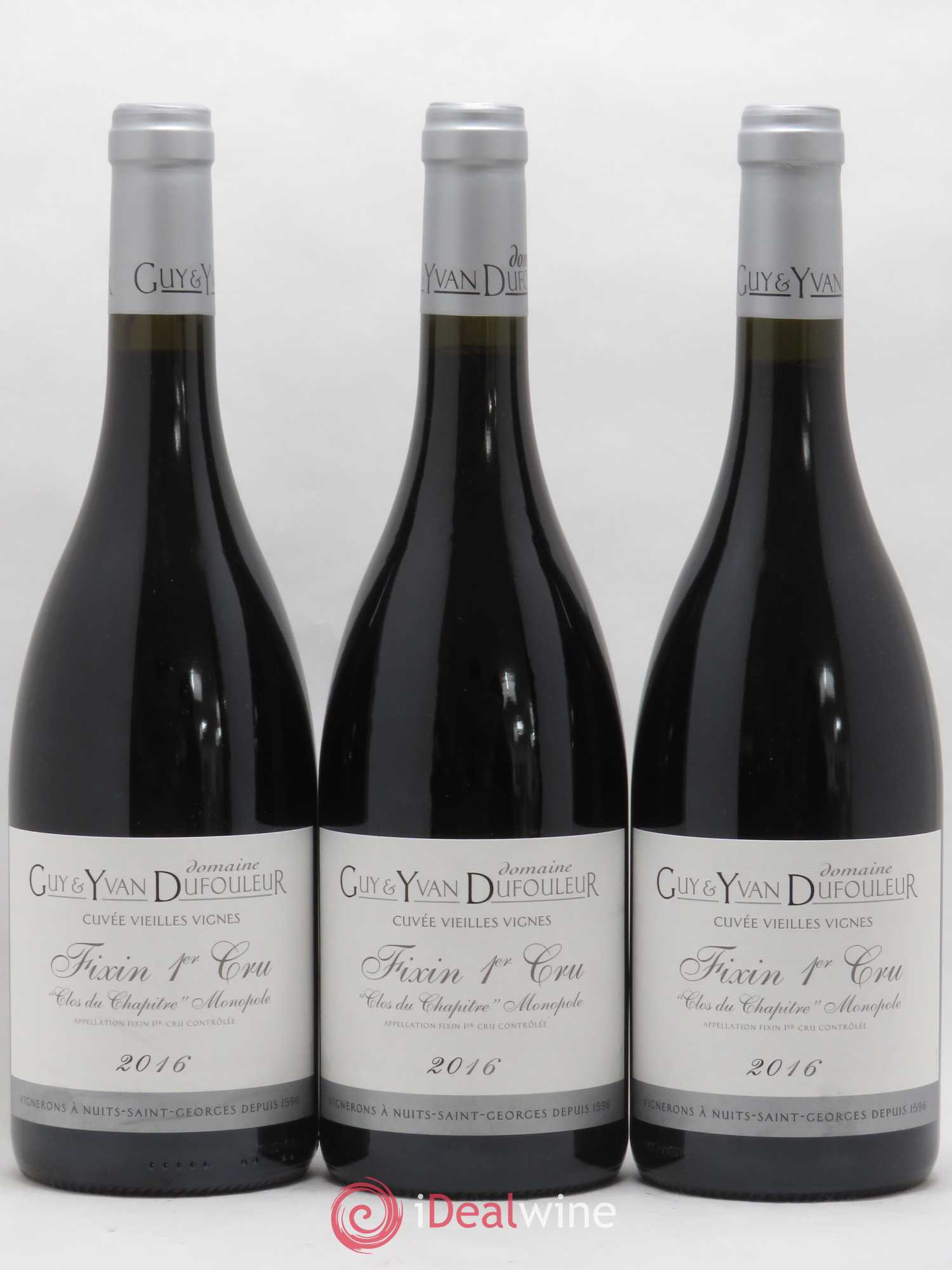 Fixin 1er Cru Clos Du Chapitre Vieilles Vignes Dufouleur 2016 - Posten von 3 Flaschen - 0
