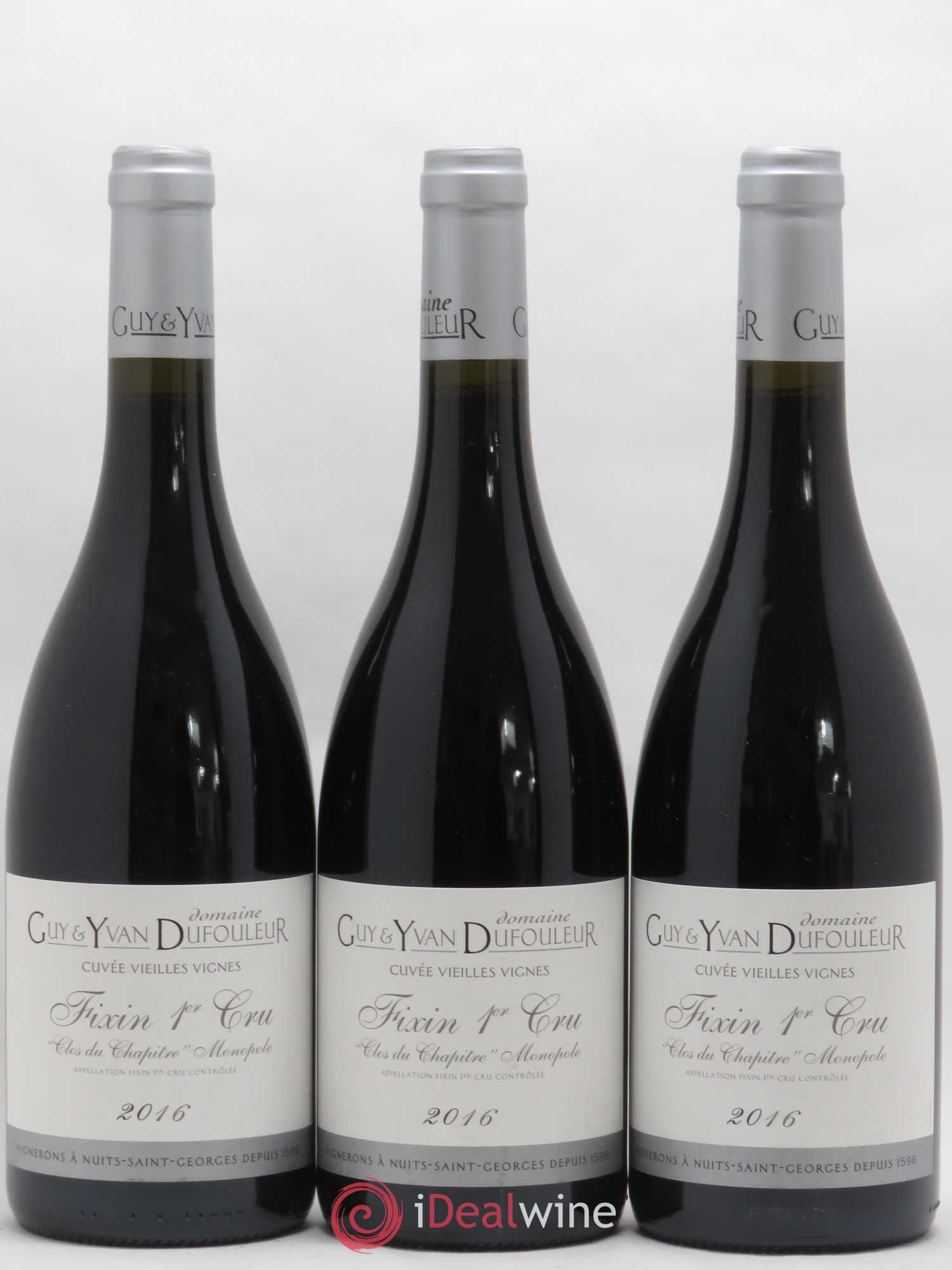 Fixin 1er Cru Clos Du Chapitre Vieilles Vignes Dufouleur 2016 - Posten von 3 Flaschen - 0