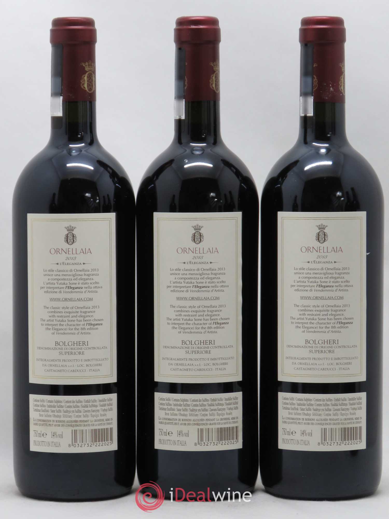 Bolgheri DOC Superiore Ornellaia Tenuta Dell'Ornellaia - Frescobaldi L'Eleganza 2013 - Lot de 6 bouteilles - 2