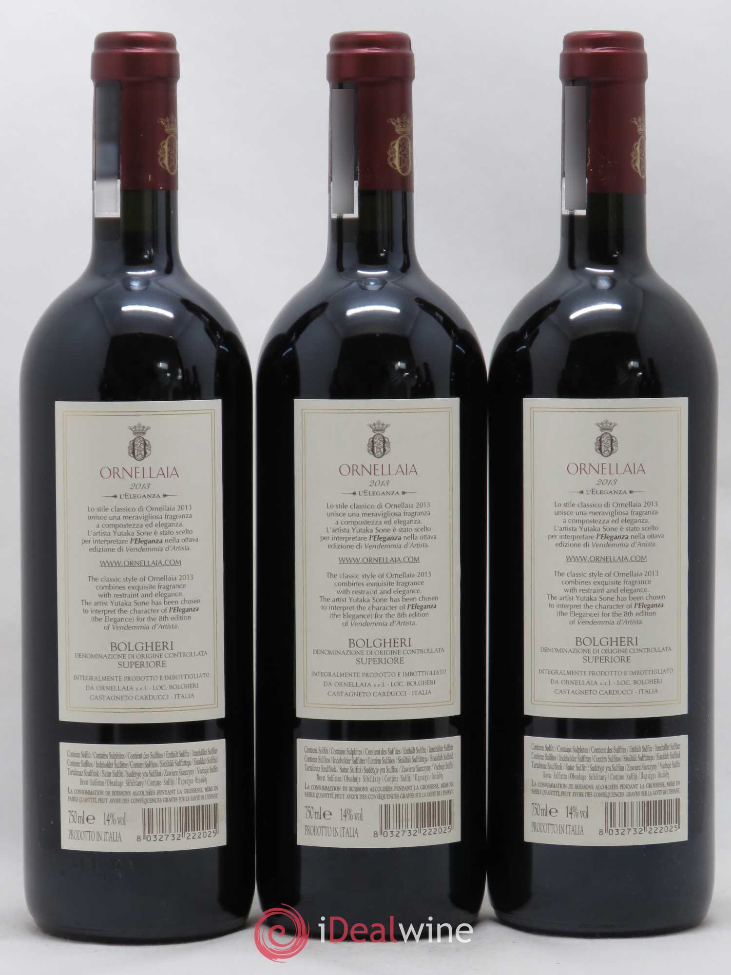 Bolgheri DOC Superiore Ornellaia Tenuta Dell'Ornellaia - Frescobaldi L'Eleganza 2013 - Lot de 6 bouteilles - 4