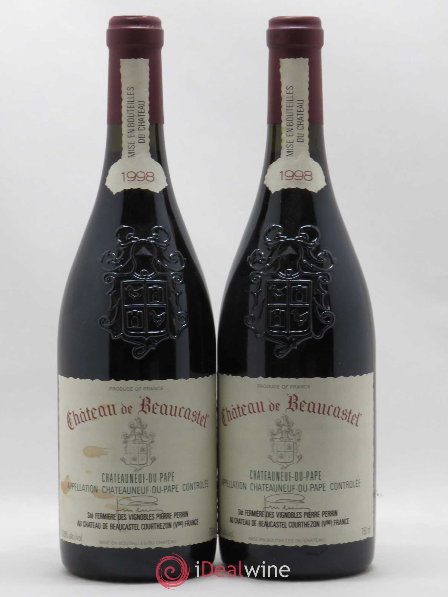 Châteauneuf-du-Pape Château de Beaucastel Famille Perrin 1998 - Lot de 2 bouteilles - 0