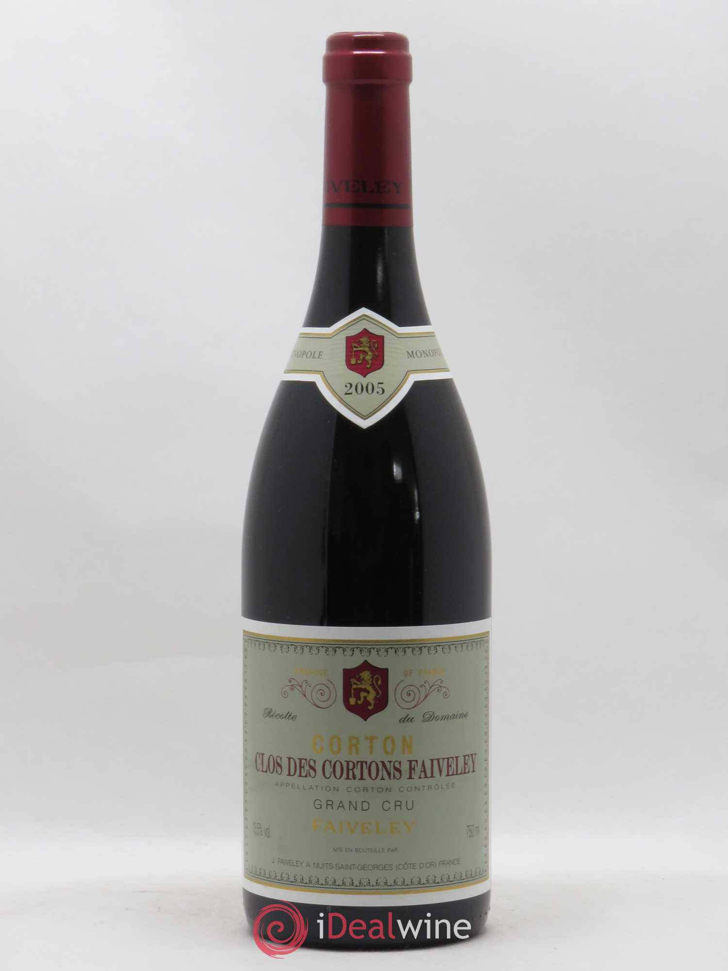 Corton Grand Cru Clos des Cortons Faiveley 2005 - Lot de 1 bouteille - 0