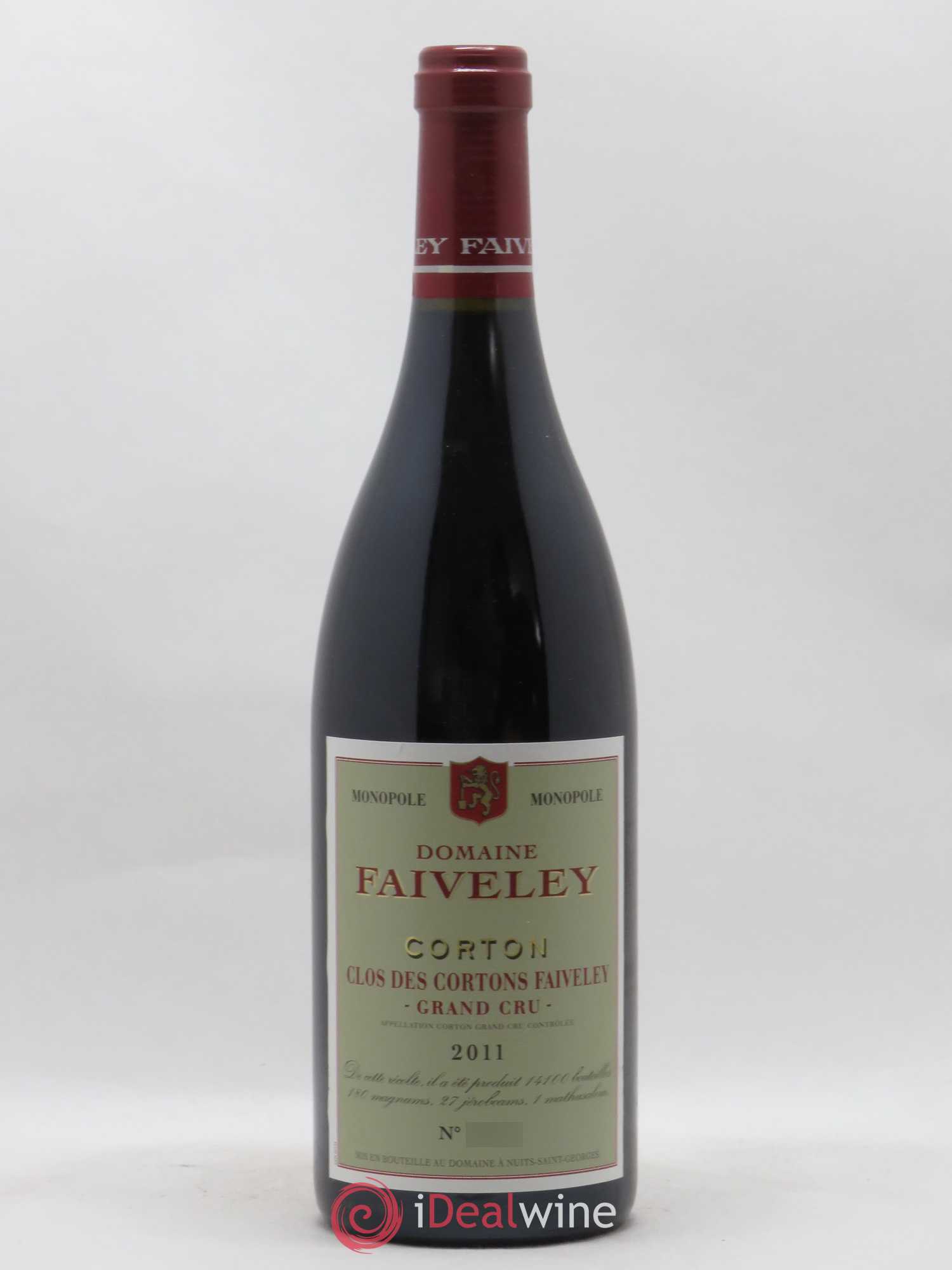 Corton Grand Cru Clos des Cortons Faiveley 2011 - Lot de 1 bouteille - 0