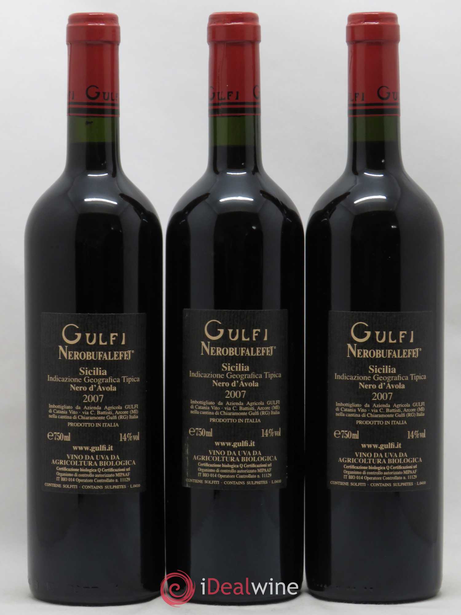 Italie IGT Sicilia Gulfi Nerobufaleffj 2007 - Posten von 3 Flaschen - 1
