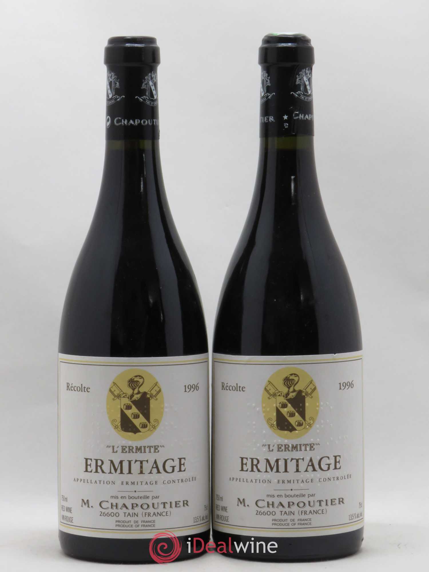 Hermitage Ermitage l'Ermite Chapoutier 1996 - Lot de 2 bouteilles - 0