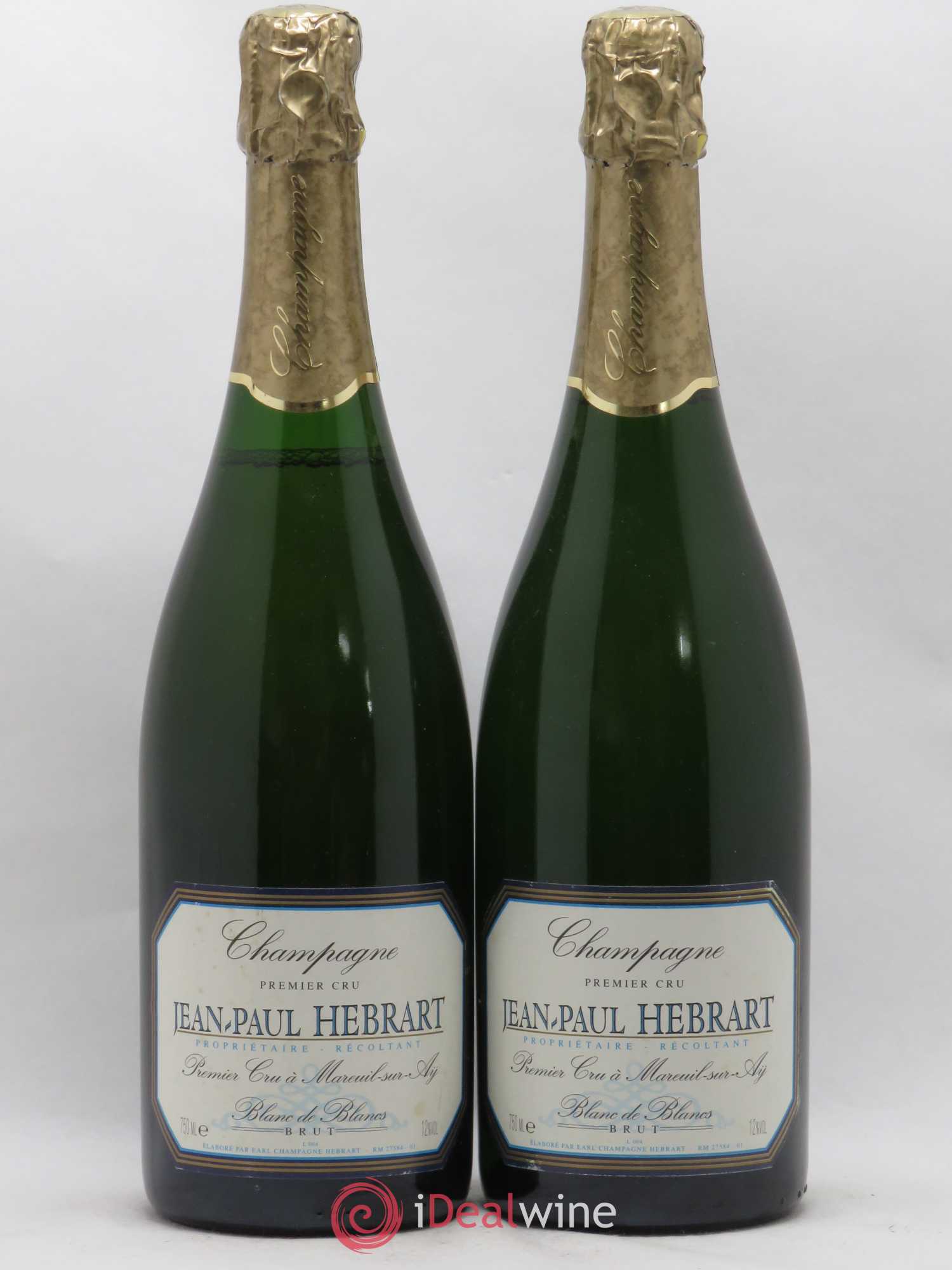 Champagne Jean-Paul Hebrart Blanc de Blancs - Lot de 2 bouteilles - 0