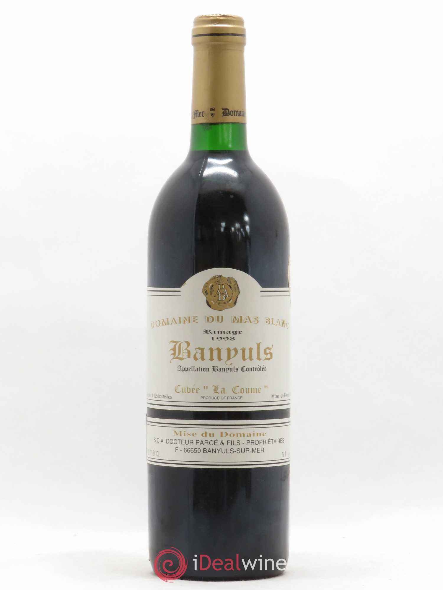 Banyuls Domaine du Mas Blanc Docteur Parcé Cuvée la Coume 1993 - Posten von 1 Flasche - 0