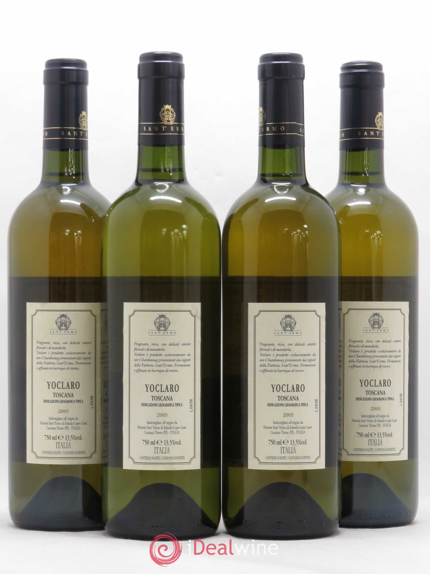 Italie Toscana IGT Sant'Ermo Yoclaro (sans prix de réserve) 2005 - Posten von 4 Flaschen - 1