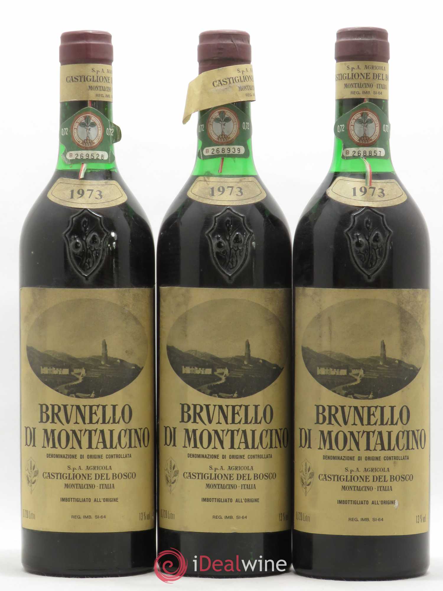 Brunello di Montalcino Castiglion del Bosco 1973 - Lot de 3 bouteilles - 0