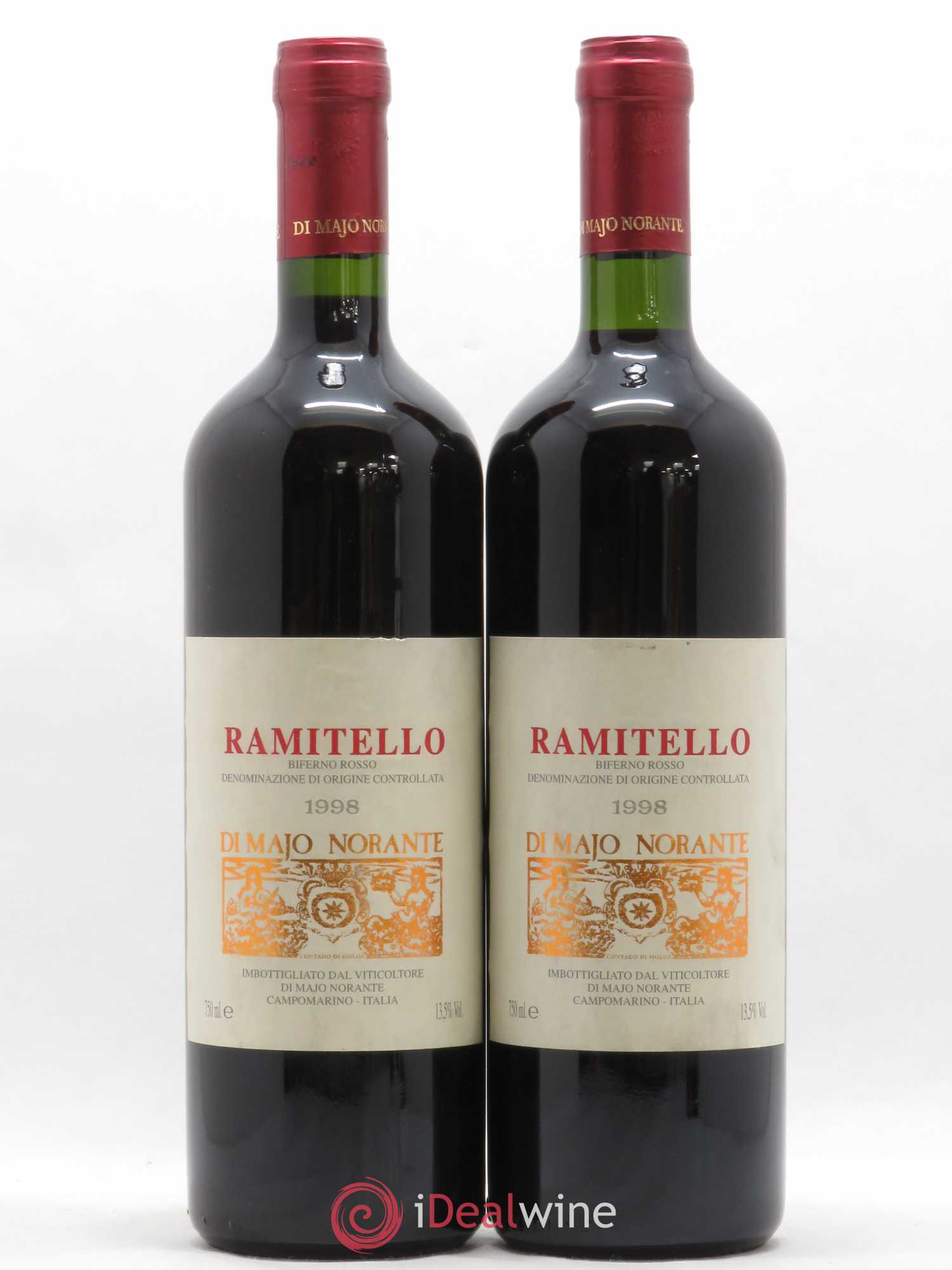 Italie Terre degli Osci IGT Di Majo Norante Ramitello (sans prix de réserve) 1998 - Posten von 2 Flaschen - 0