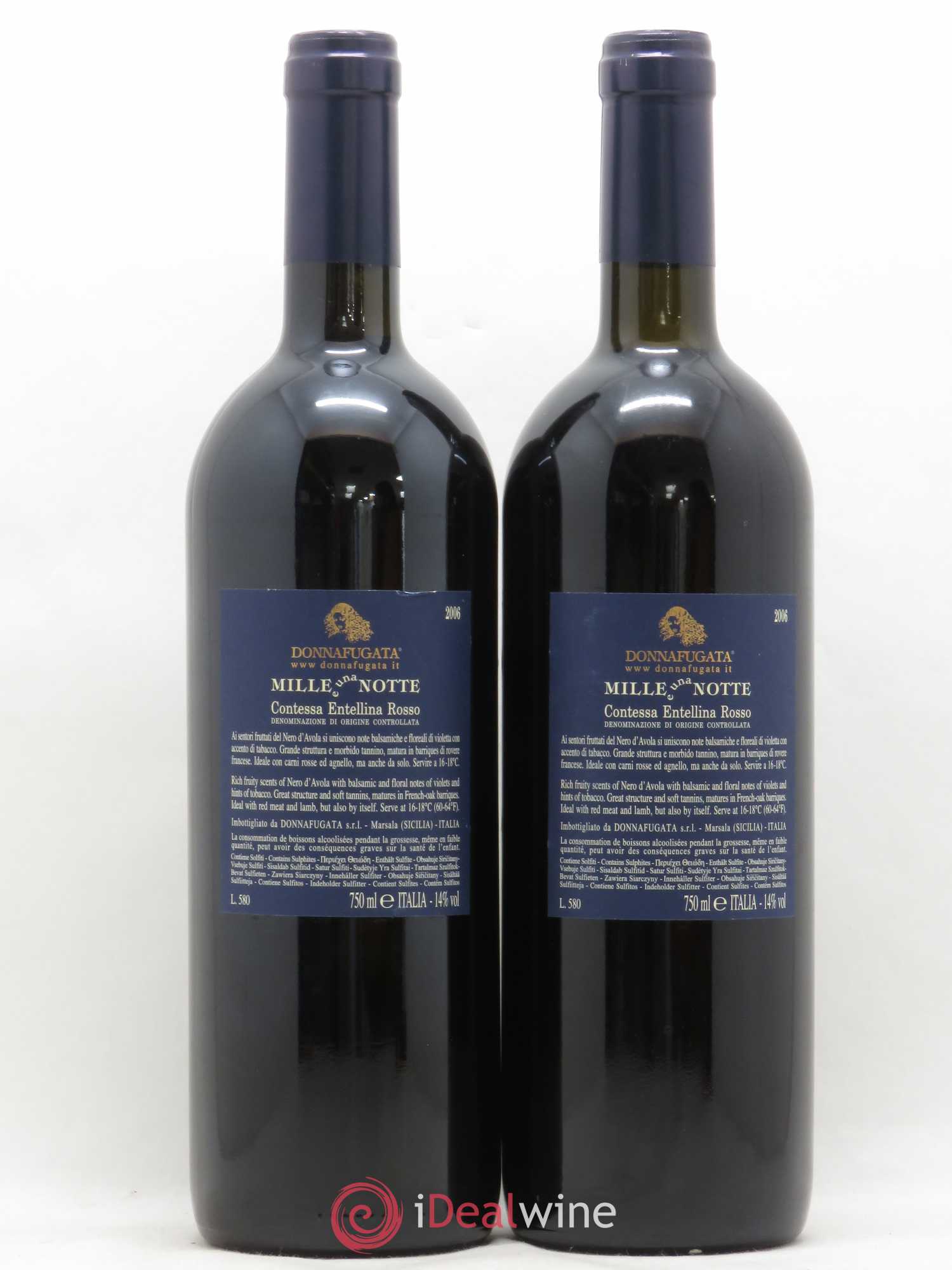 Italie Donnafugata Mille e Una Notte Contessa Entellina 2006 - Posten von 2 Flaschen - 1