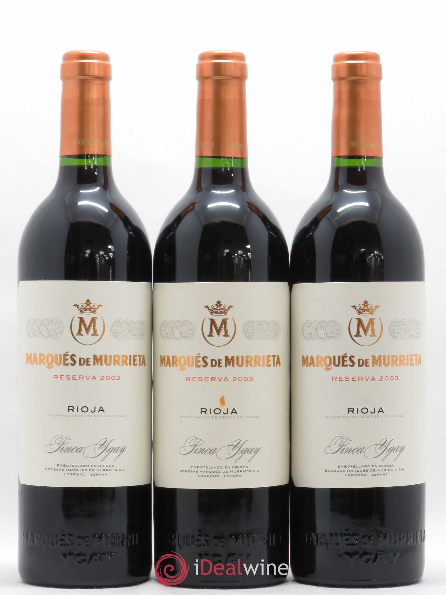 Rioja DOCA Marques De Murrieta Ygay Reserva 2003 - Lot de 3 bouteilles - 0