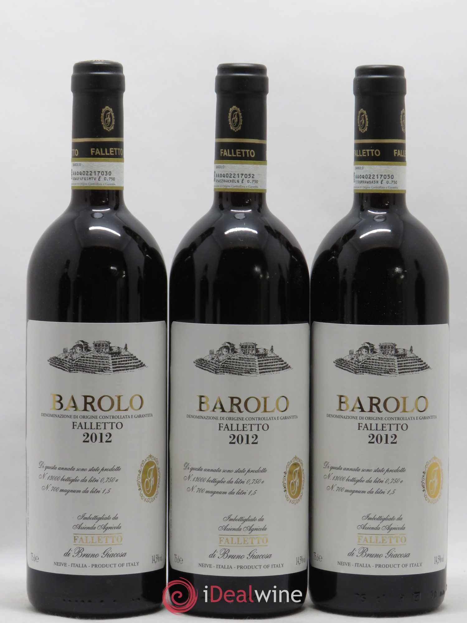 Barolo Falletto Bruno Giacosa 2012 - Lot de 6 bouteilles - 1