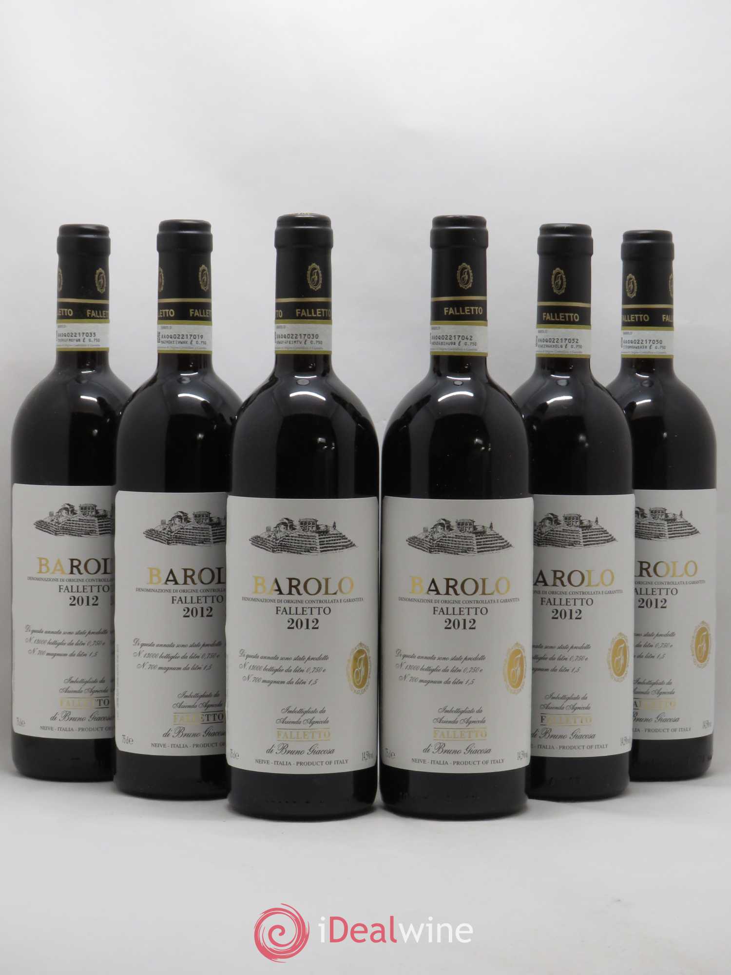 Barolo Falletto Bruno Giacosa 2012 - Lot de 6 bouteilles - 0