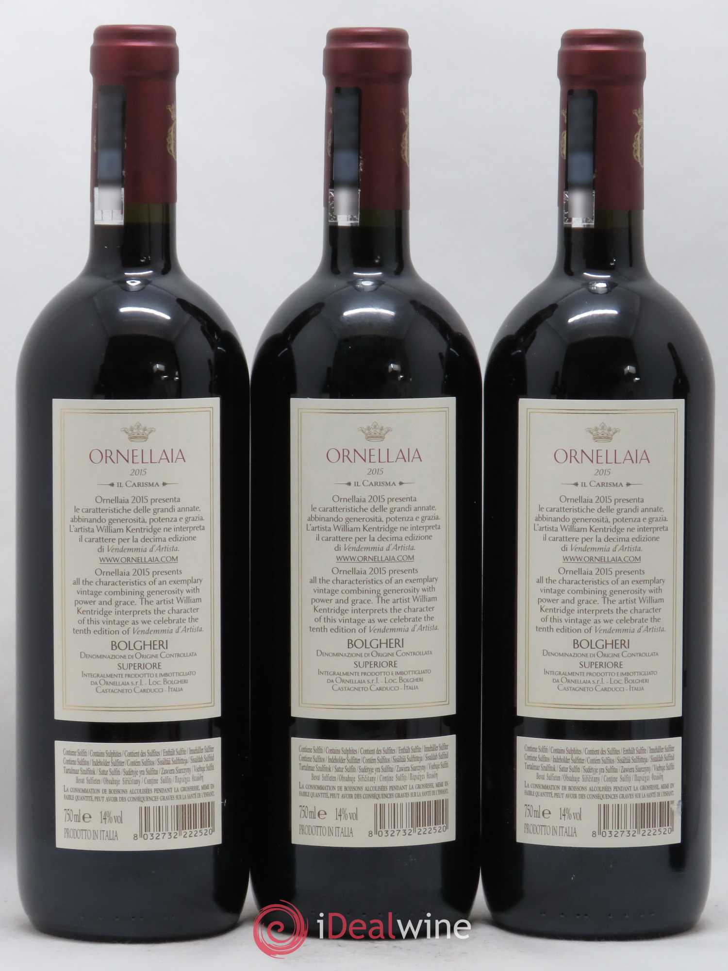 Bolgheri DOC Superiore Ornellaia Tenuta Dell'Ornellaia - Frescobaldi Il Carisma 2015 - Lot de 6 bouteilles - 4