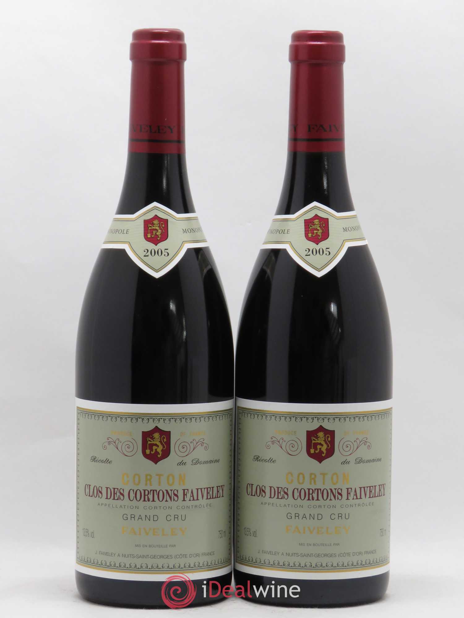 Corton Grand Cru Clos des Cortons Faiveley 2005 - Lot de 2 bouteilles - 0