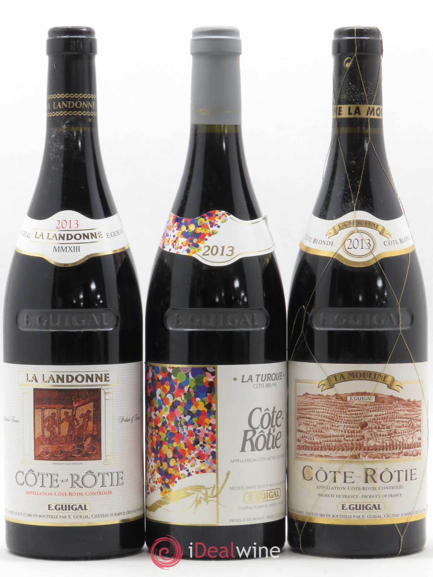 Côte-Rôtie Guigal Trilogie La Turque - La Landonne - La Mouline 2013 - Lot de 3 bouteilles - 0